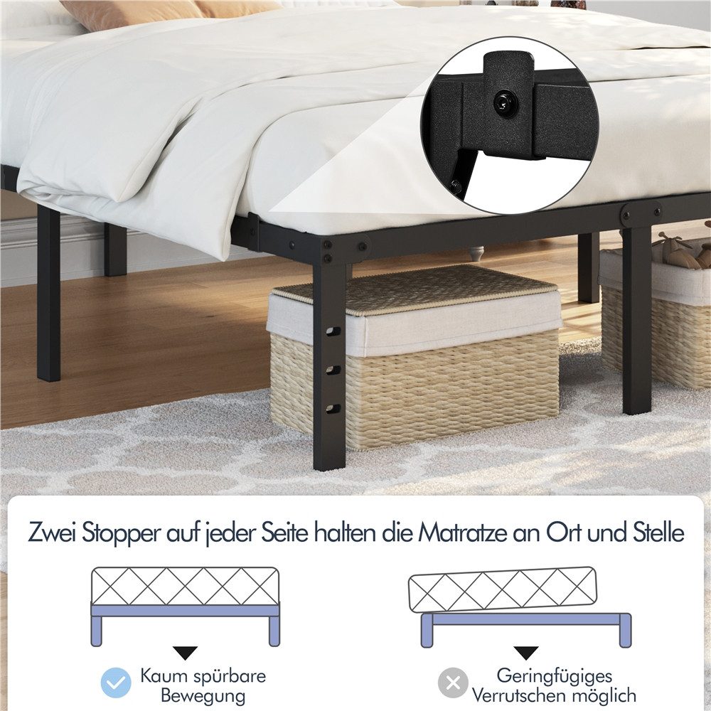 Yaheetech Metallbett 90×190/90×200/140×200/160×200/180×200 cm, Bettrahmen 36/41 cm H mit Lattenrost, Bettgestell aus Metall – Bild 5 von 5