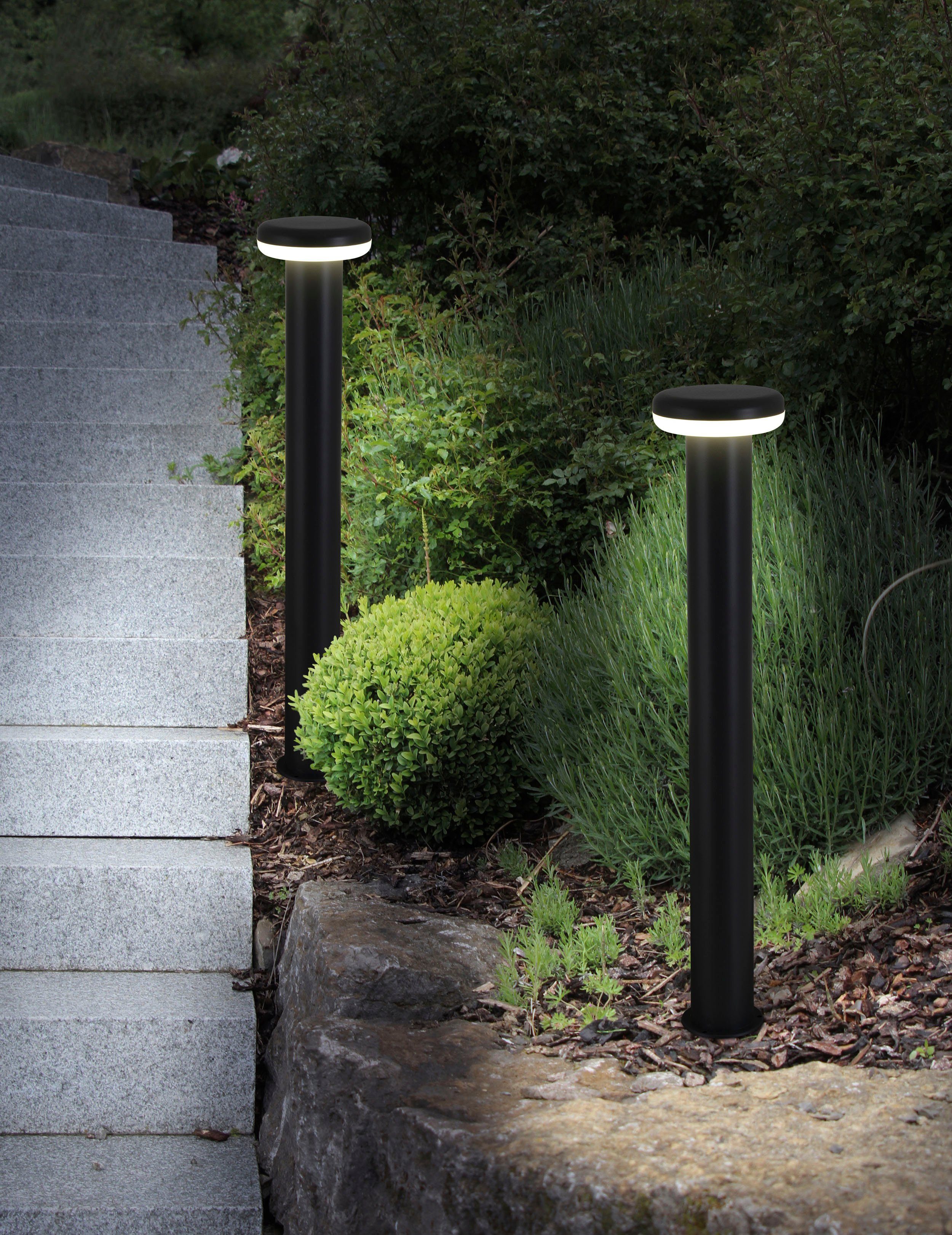 näve LED Sockelleuchte Pilz, LED fest integriert, Warmweiß, Außenleuchte, Terrasse, anthrazit, Höhe: 76cm, LED warmweiß