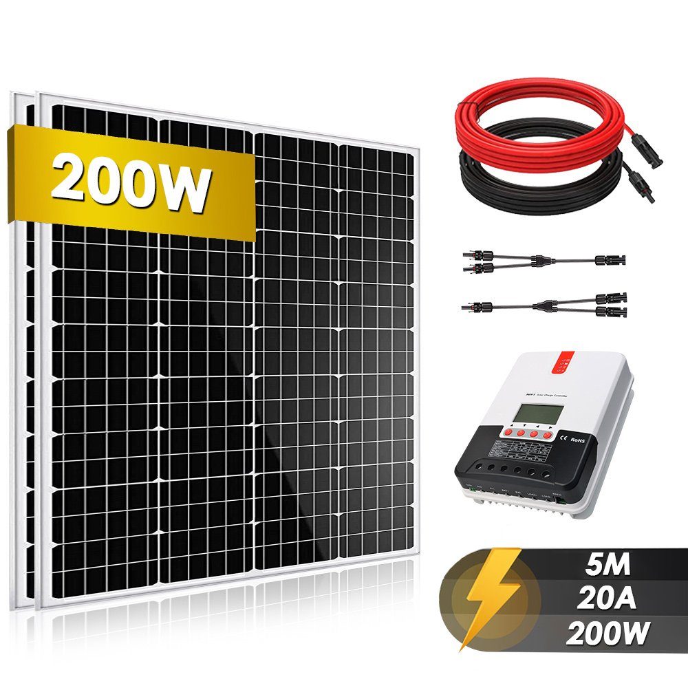 GLIESE Solarmodul Solar Solarstecker, panel, Y Solarladeregler, Solarkabel, MPPT (5-St) 6mm²