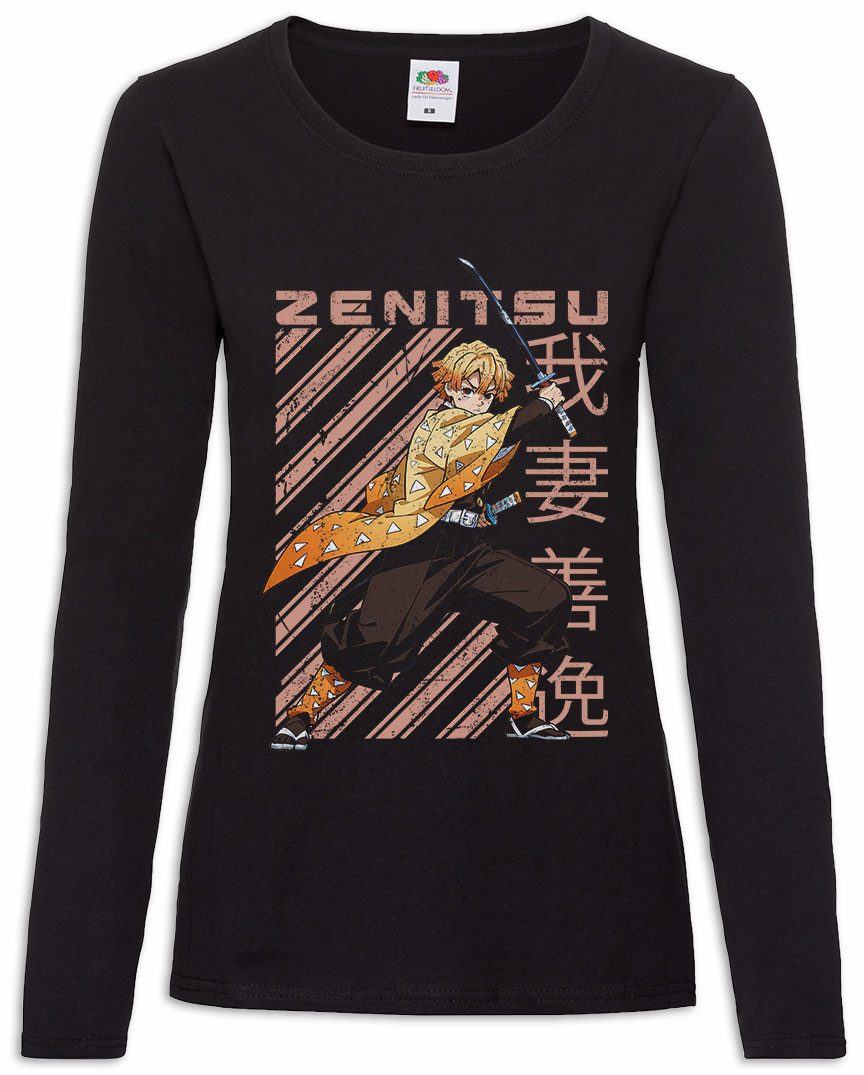 Langarmshirt Zenitsu Katana Damen Langarmshirt Demon Kamado Nezuko Anime Slayer