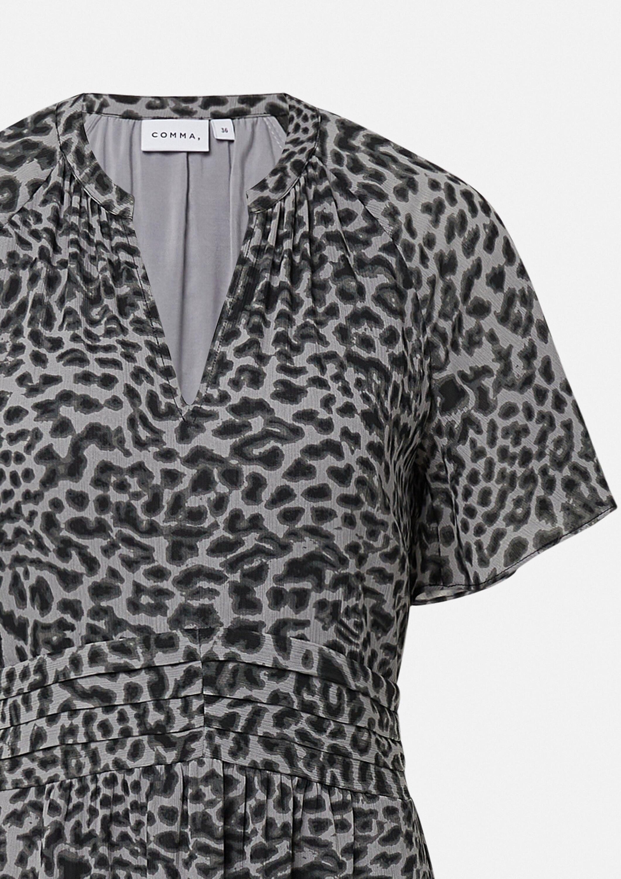 comma Maxikleid Kleid Maxikleid aus strukturiertem Chiffon