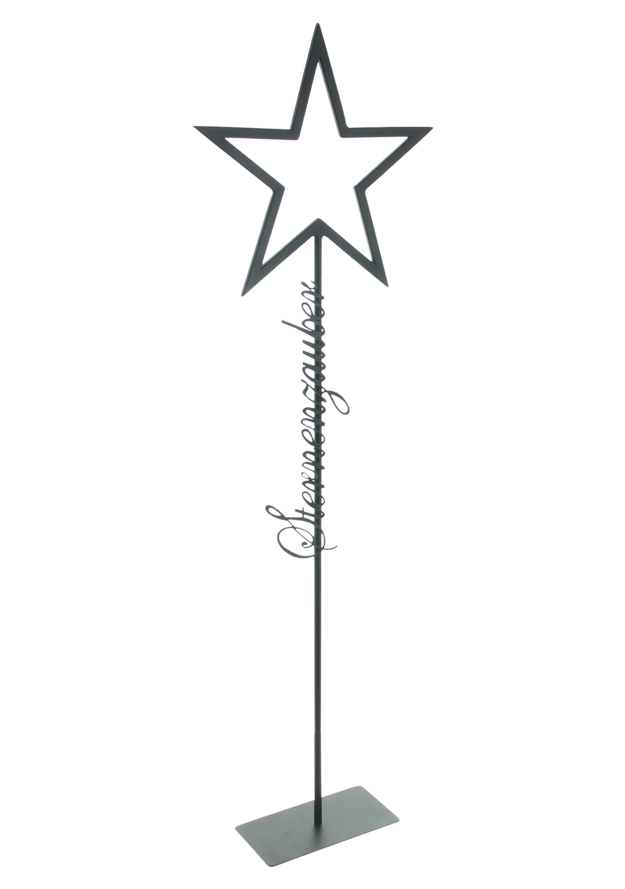 Dekoleidenschaft Dekosäule "Sternenzauber" Metall 79 cm hoch, Metalldeko Aufsteller, Winterdeko, Weihnachtsdeko Stern