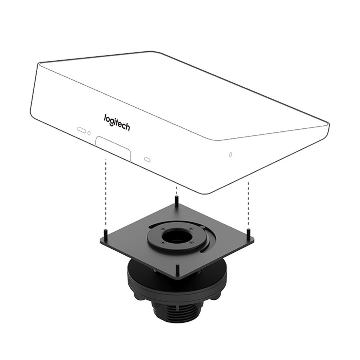 Logitech Tablet-Halterung Tap Table Mount, (Schwenkbare Tischhalterung mit Kabelmanagement)