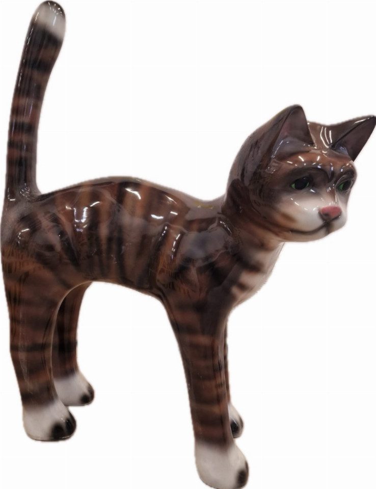 Walt-Deko Dekofigur Katze naturell stehend 100cm hoch Dekorationsfigur - Hochwertiger