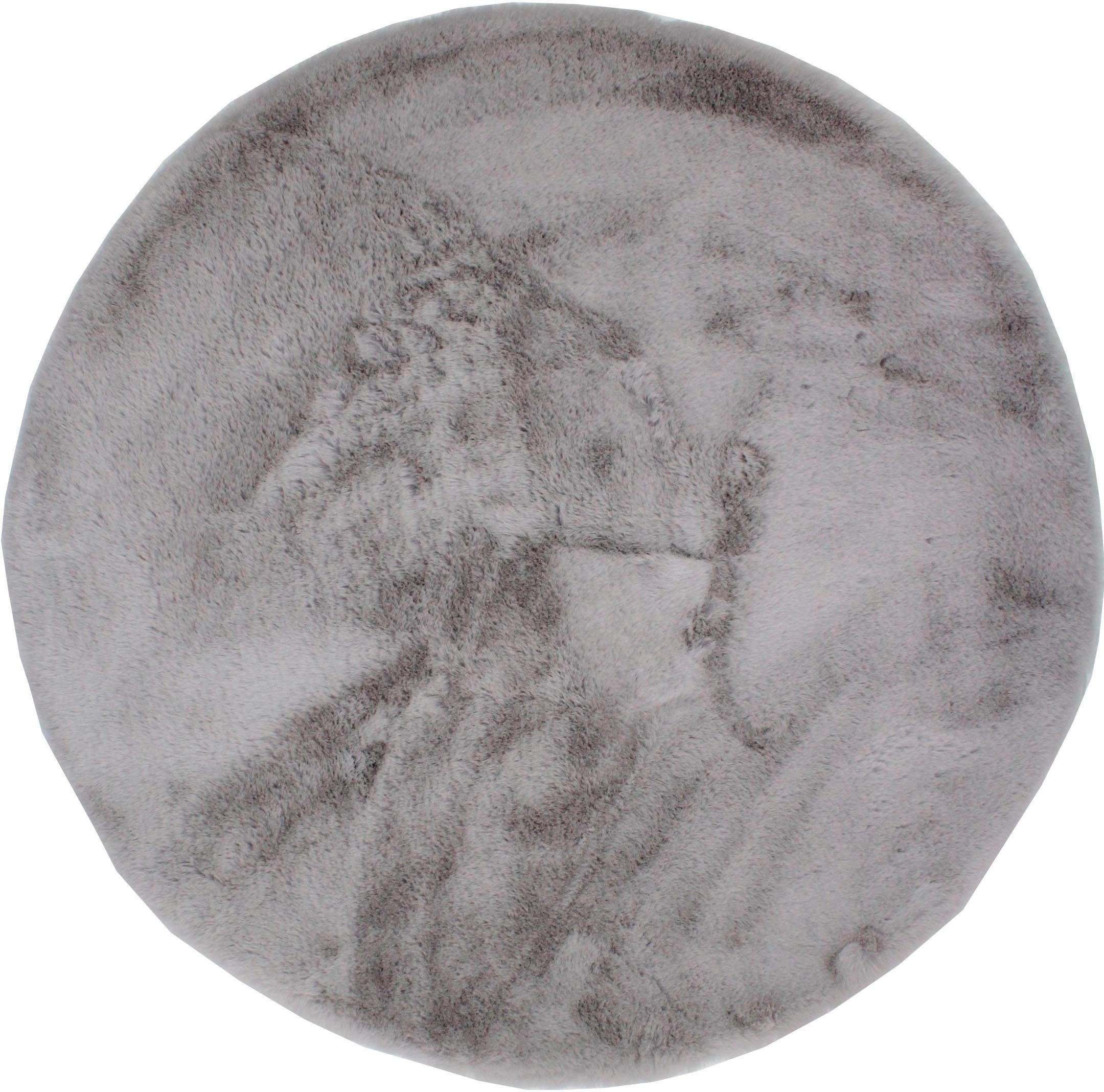 Fellteppich Roger, Dekowe, rund, Höhe: 20 mm, Kunstfell, Kaninchenfell-Haptik, ein echter Kuschelteppich