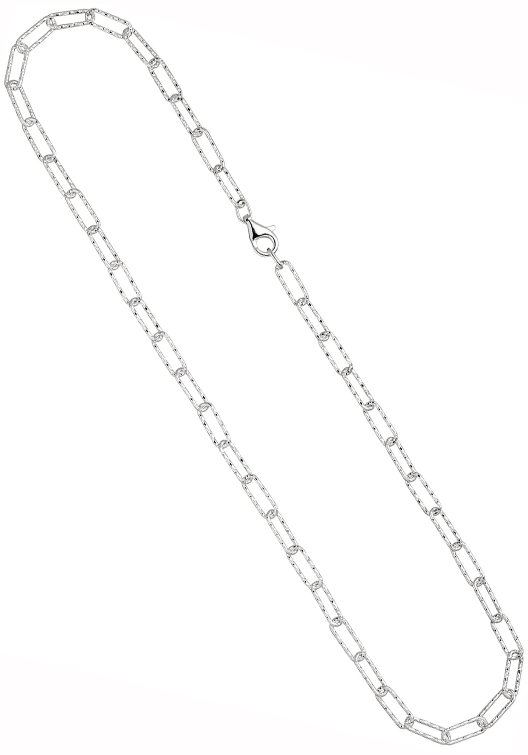 Silberkette Gliederkette mit Struktur Paperclip 5 mm