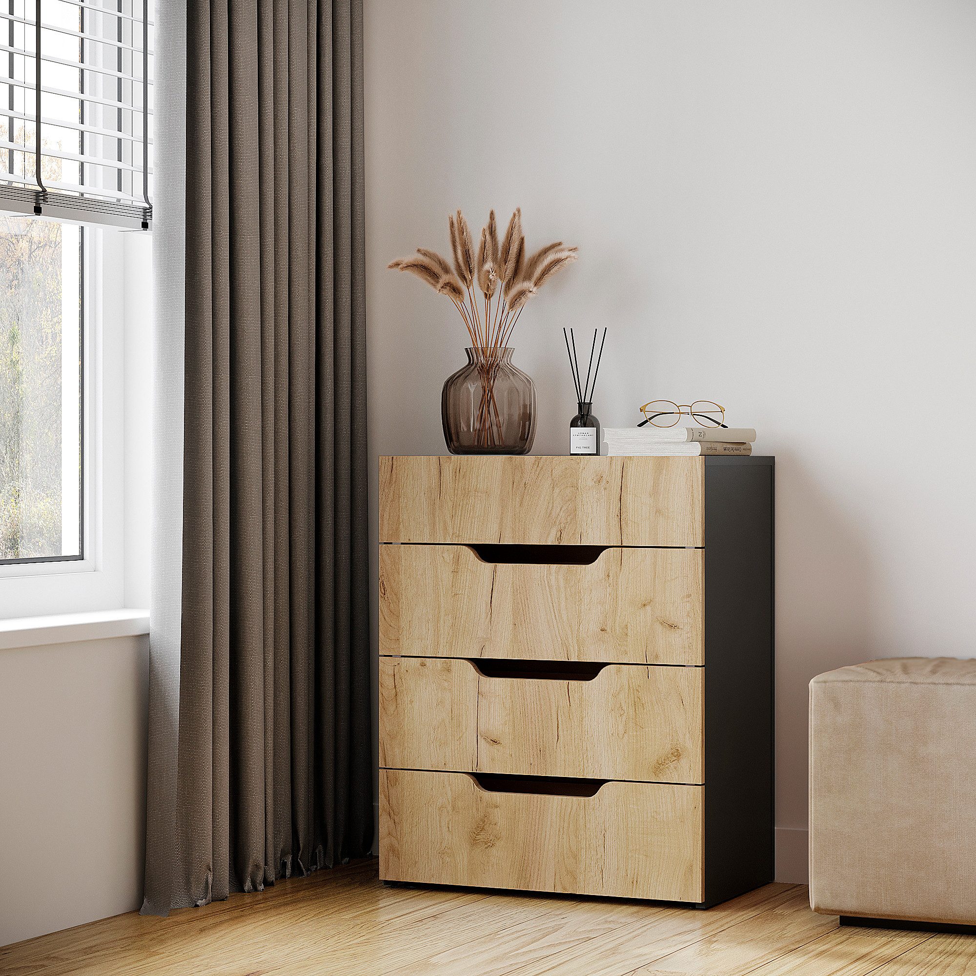 KOMTO Schreibtisch KOMTO Schreibtisch mit Stauraum – PC Tisch, Tisch FOLDY 128x60x75 cm