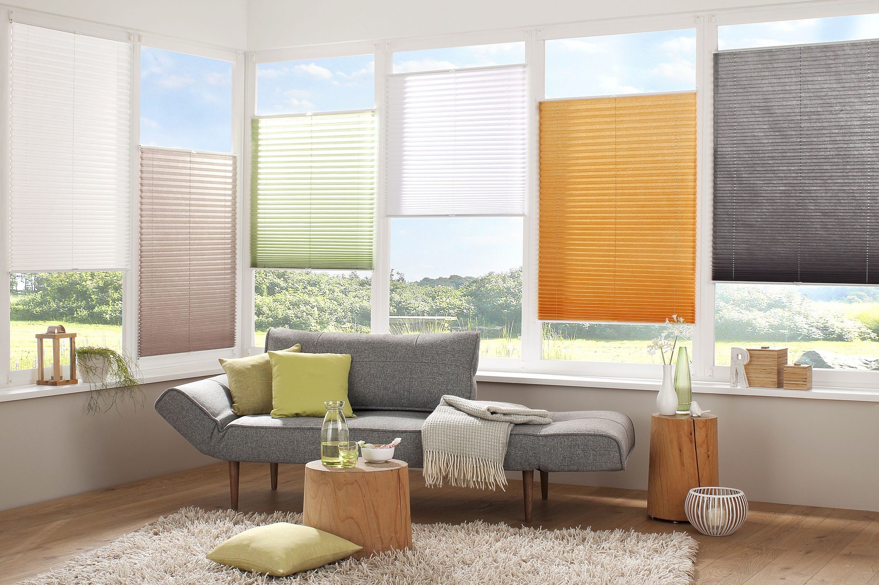 OTTO home Plissee DAHRA - in Crush-Optik, ohne Bohren, Lichtschutz, Lichtschutz, ohne Bohren, verspannt, Klemmfix, Fixmaß, Bestseller mit Klemmträger, Sonnensch – Bild 3 von 5