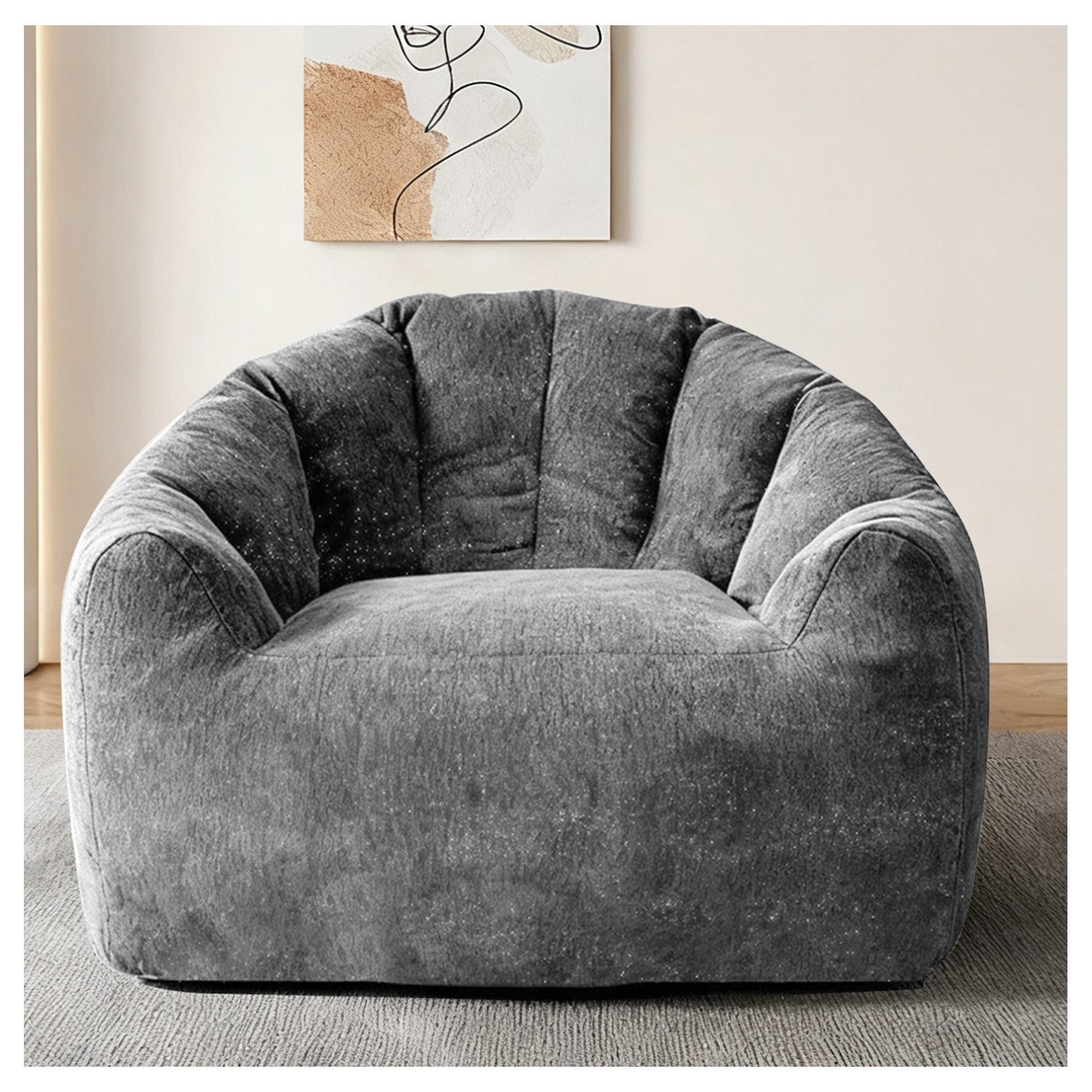 HAUSS SPOLE Loungesessel Rund ergonomisch Relaxsofa Loungesessel für Erwachsene in Grau