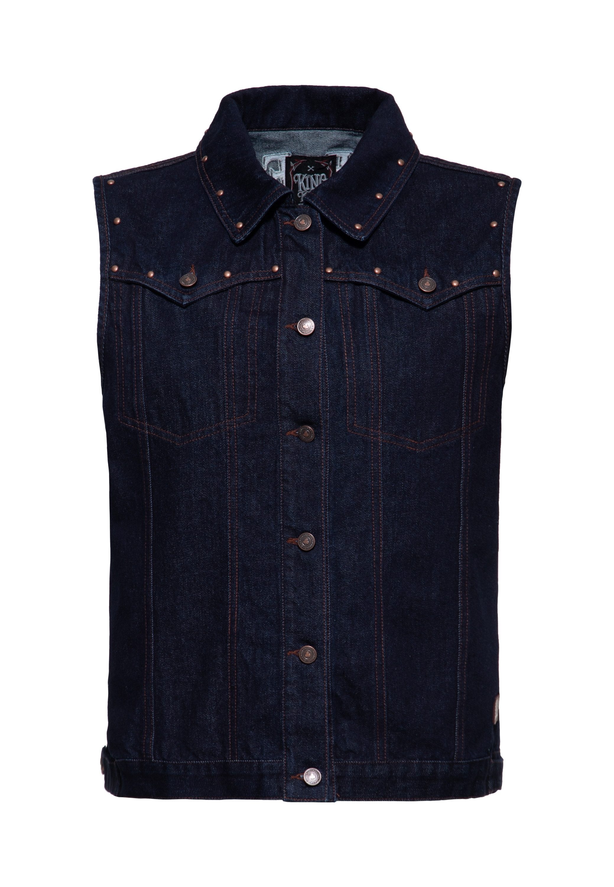 KingKerosin Jeansweste Ride Fast Die Last mit Nieten