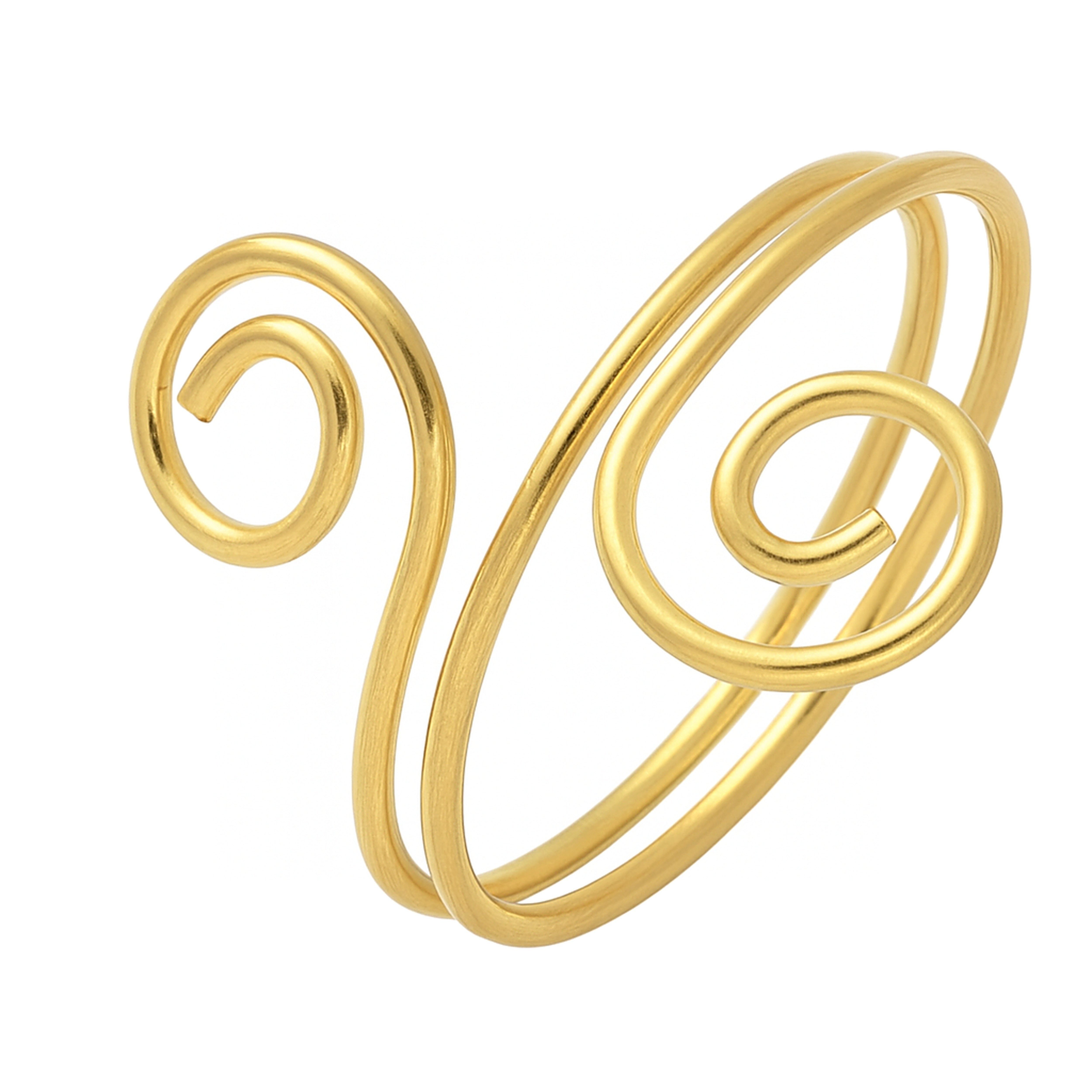 Fingerring Verschnörkelter Edelstahl-Ring – 18k vergoldet, verstellbar Unisex