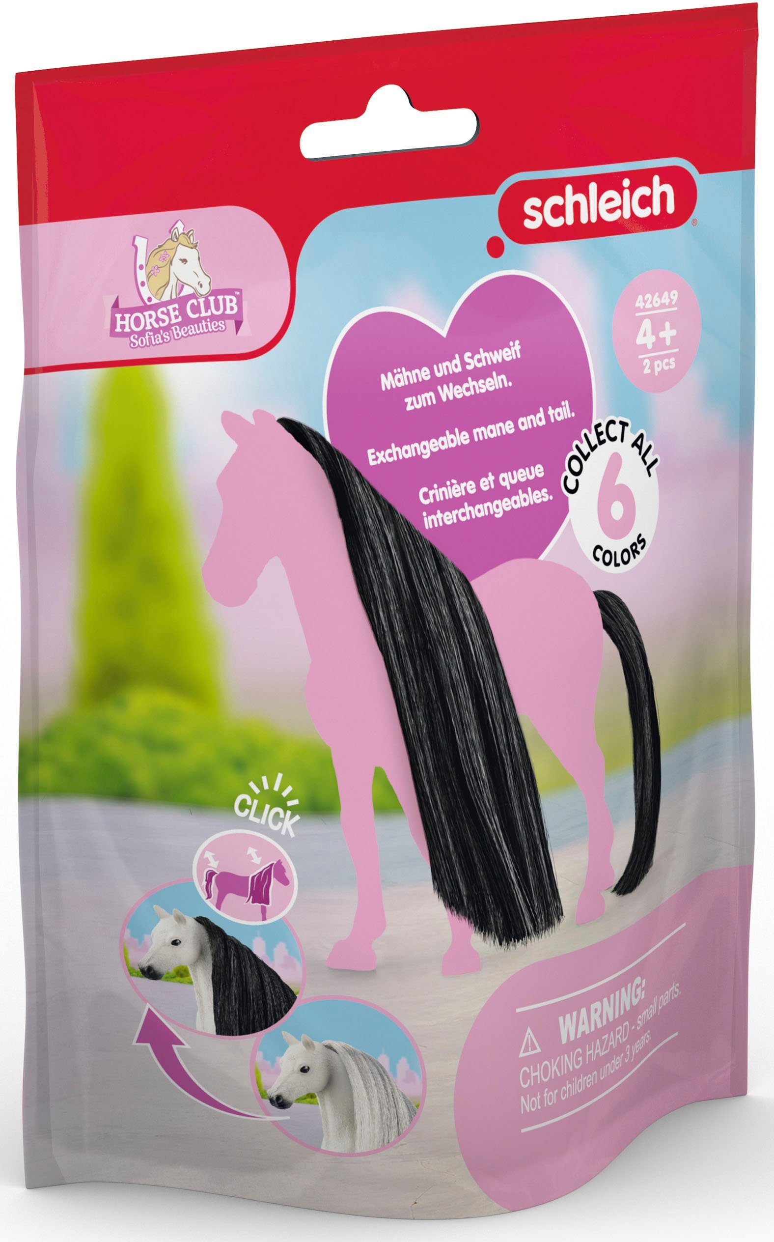 Schleich® Spielfigur HORSE CLUB, Sofia's Beauties, Haare für Beauty Horses, Black (42649), Zubehör für die Schleich Beauty Horses