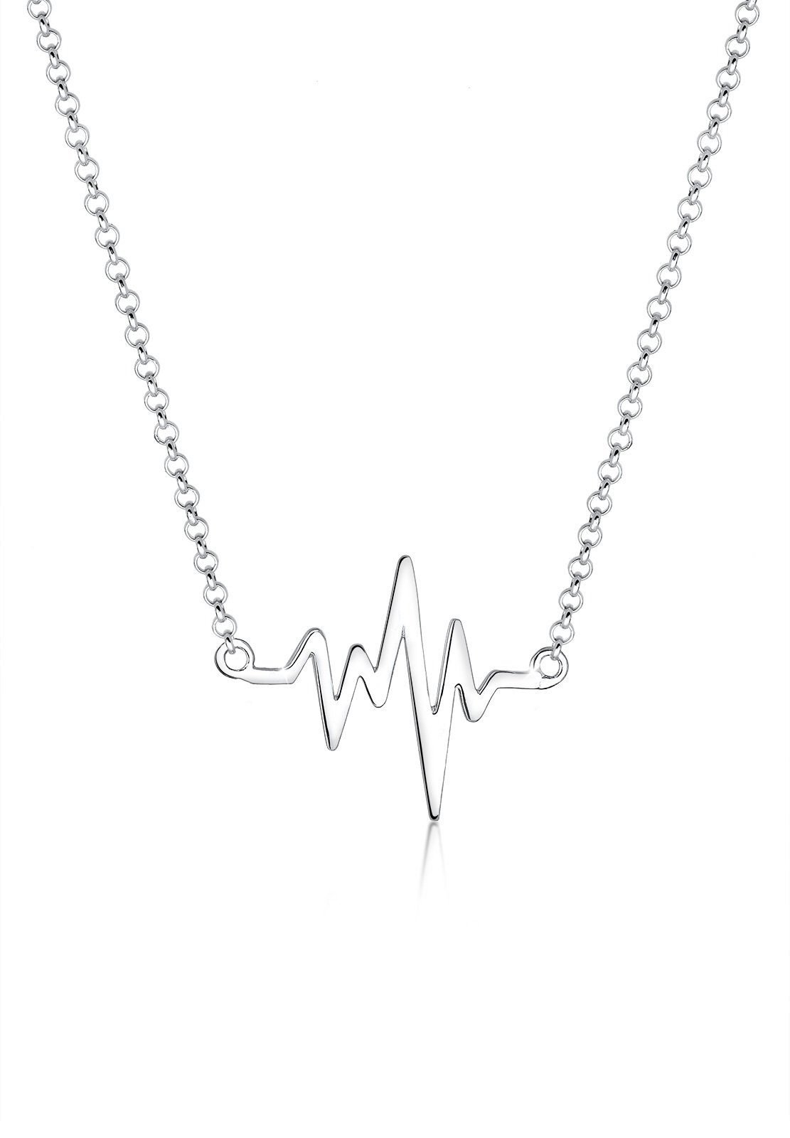 Elli Kette mit Anhänger Herzschlag Anhänger Liebe 925 Silber, Herzschlag günstig online kaufen