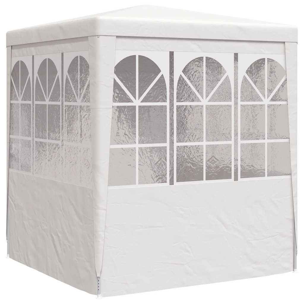 furnicato Partyzelt Weißes 2 x 2 x 2,4 m mit Stahlrahmen und Seitenwänden, UV-beständiger Gartenpavillon mit Fenstern und Reißverschluss-Tür – Bild 5 von 5
