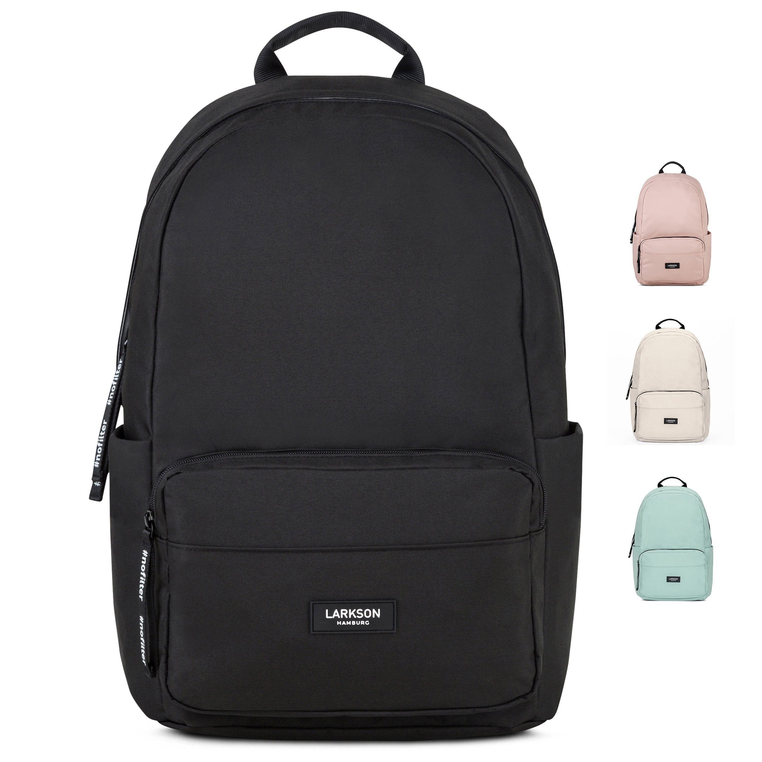 LARKSON Schulrucksack No 3 Rucksack Schule Mädchen Jungen Teenager (Keine Set), Seitentasche, Laptopfach, Wasserabweisend