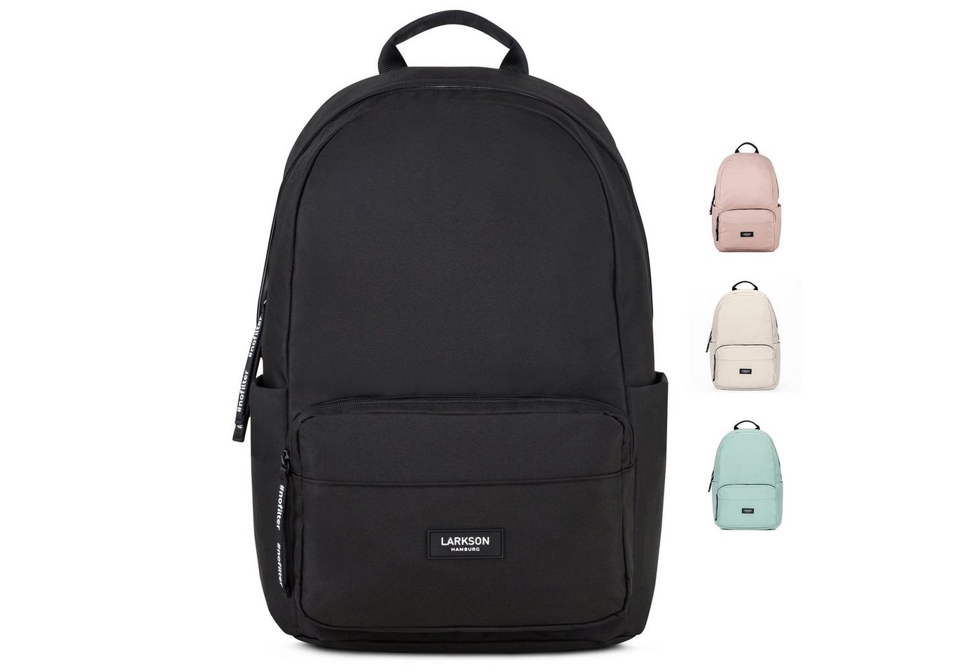 LARKSON Schulrucksack No 3 Rucksack Schule Mädchen Jungen Teenager (1-tlg), Seitentasche, Laptopfach, Wasserabweisend