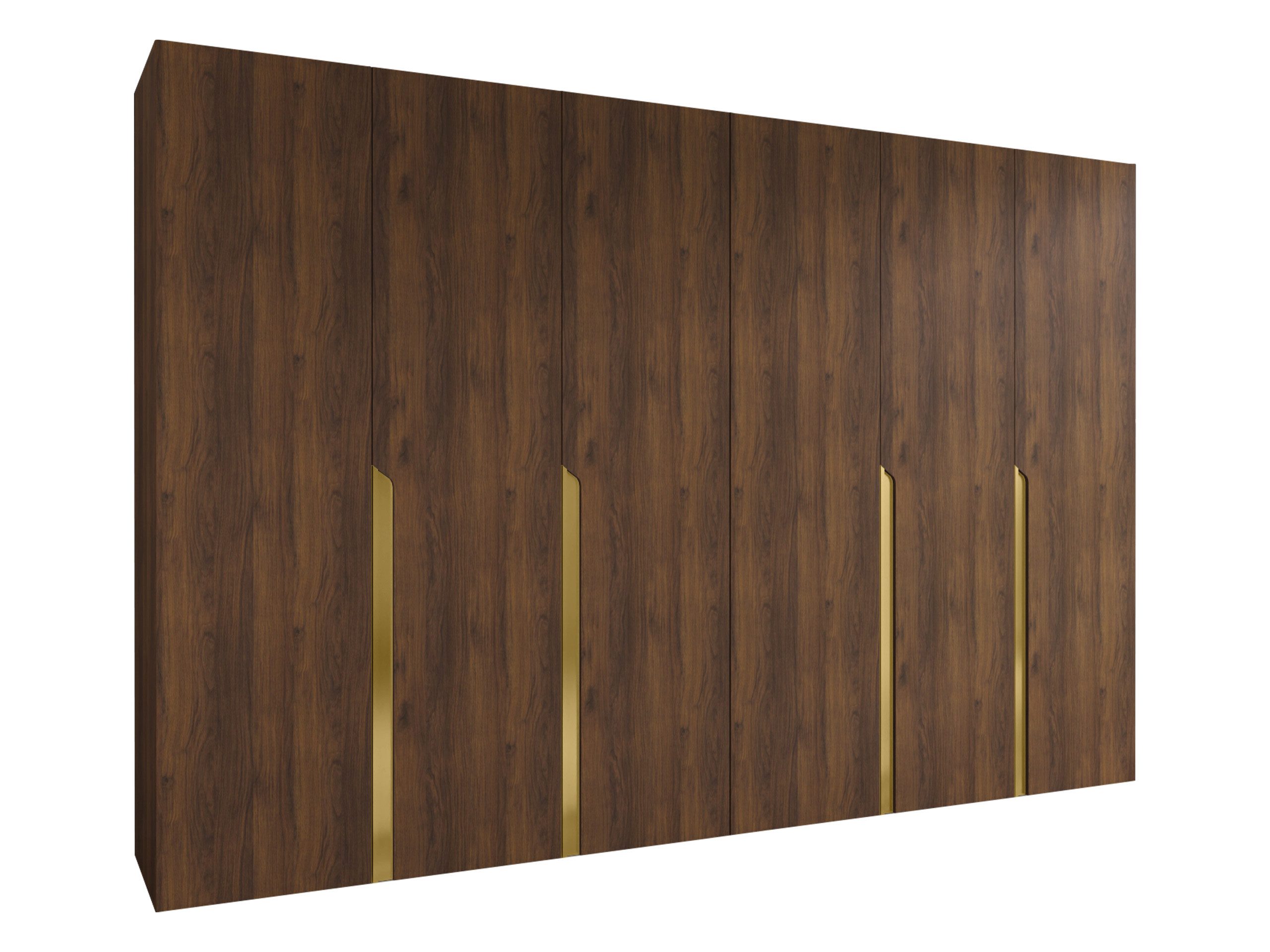 MIRJAN24 Kleiderschrank Mila I 300 (mit sechs Drehtüren) 300x52x202 cm, vier Kleiderstangen