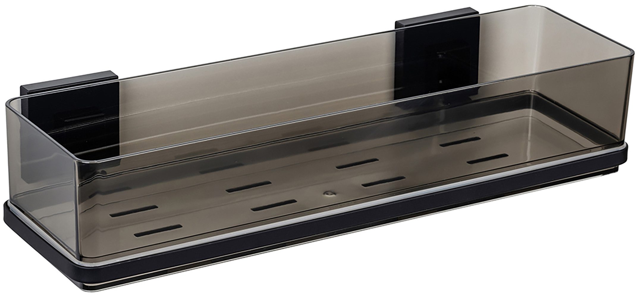 WENKO Duschablage Vacuum-Loc® Modell Quadro, aus Kunststoff, Edelstahl-Halterung, Befestigen ohne Bohren