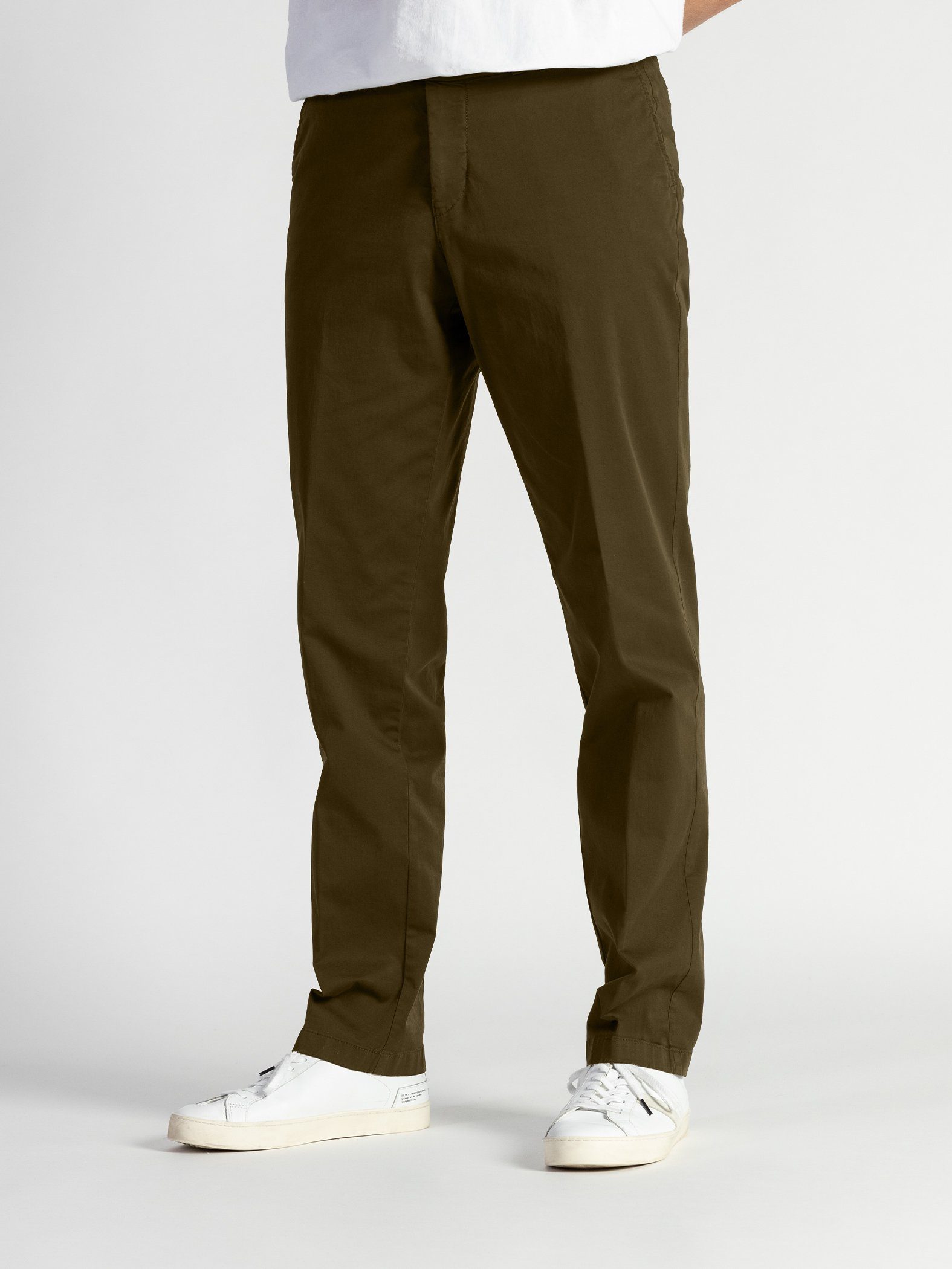 Chino mit TwoMates Farbauswahl, (1-tlg) Braun elastischem Chinos GOTS-zertifiziert Bund,