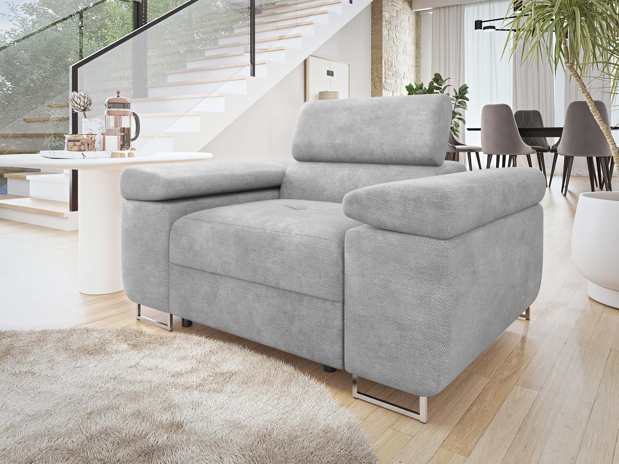 MIRJAN24 Sessel Torezio, Einstellbare Kopfstützen, 134x102x70-90 cm