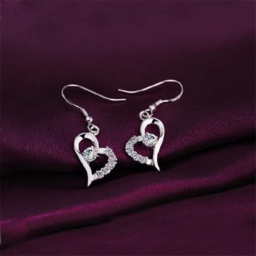 Kim Johanson Schmuckset Herz Silber, Halskette + 1 Paar Ohrringe