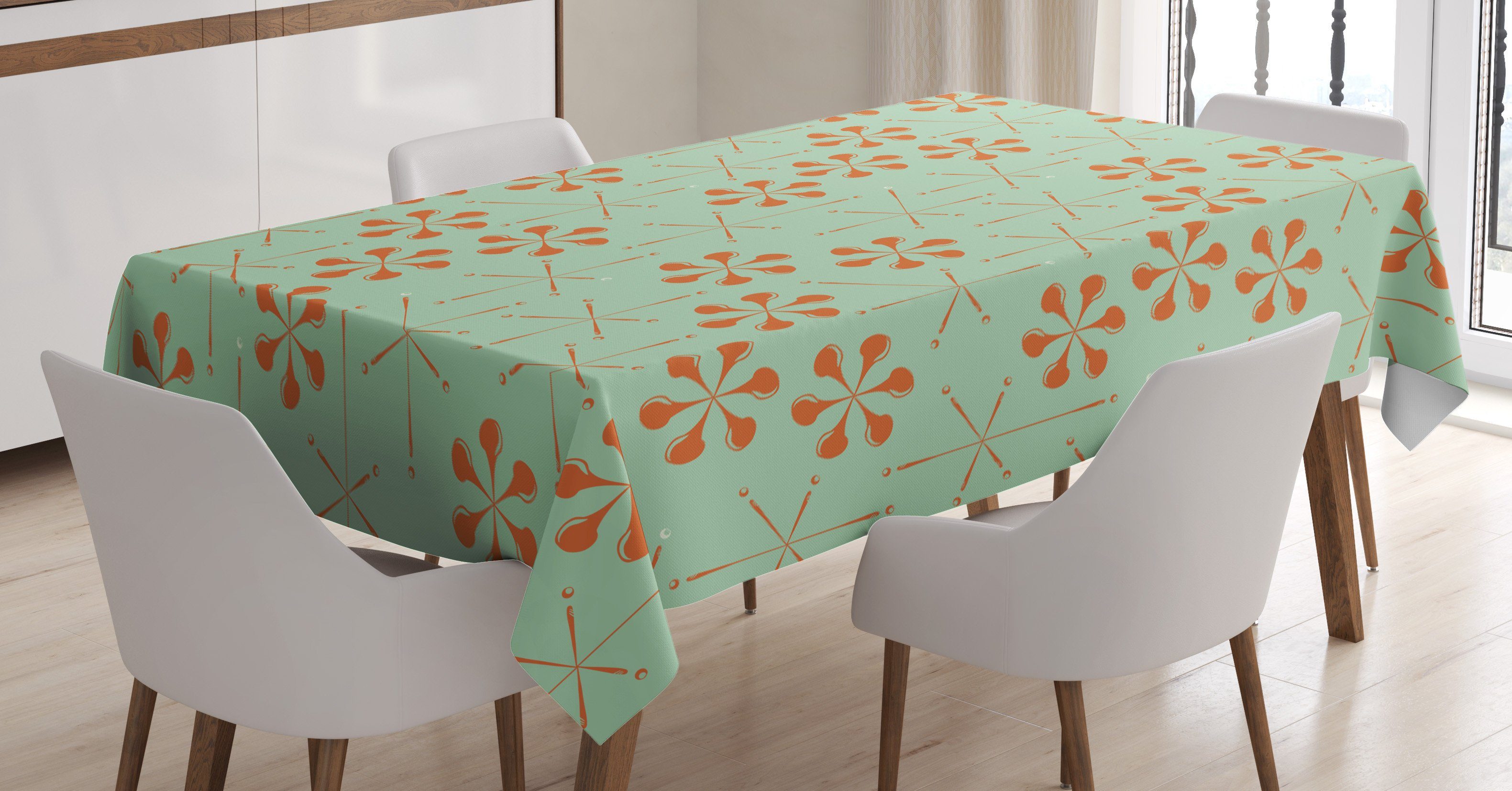 Abakuhaus Tischdecke Farbfest Waschbar Für den Außen Bereich geeignet Klare Farben, Jahrgang Abstrakte Formen Muster