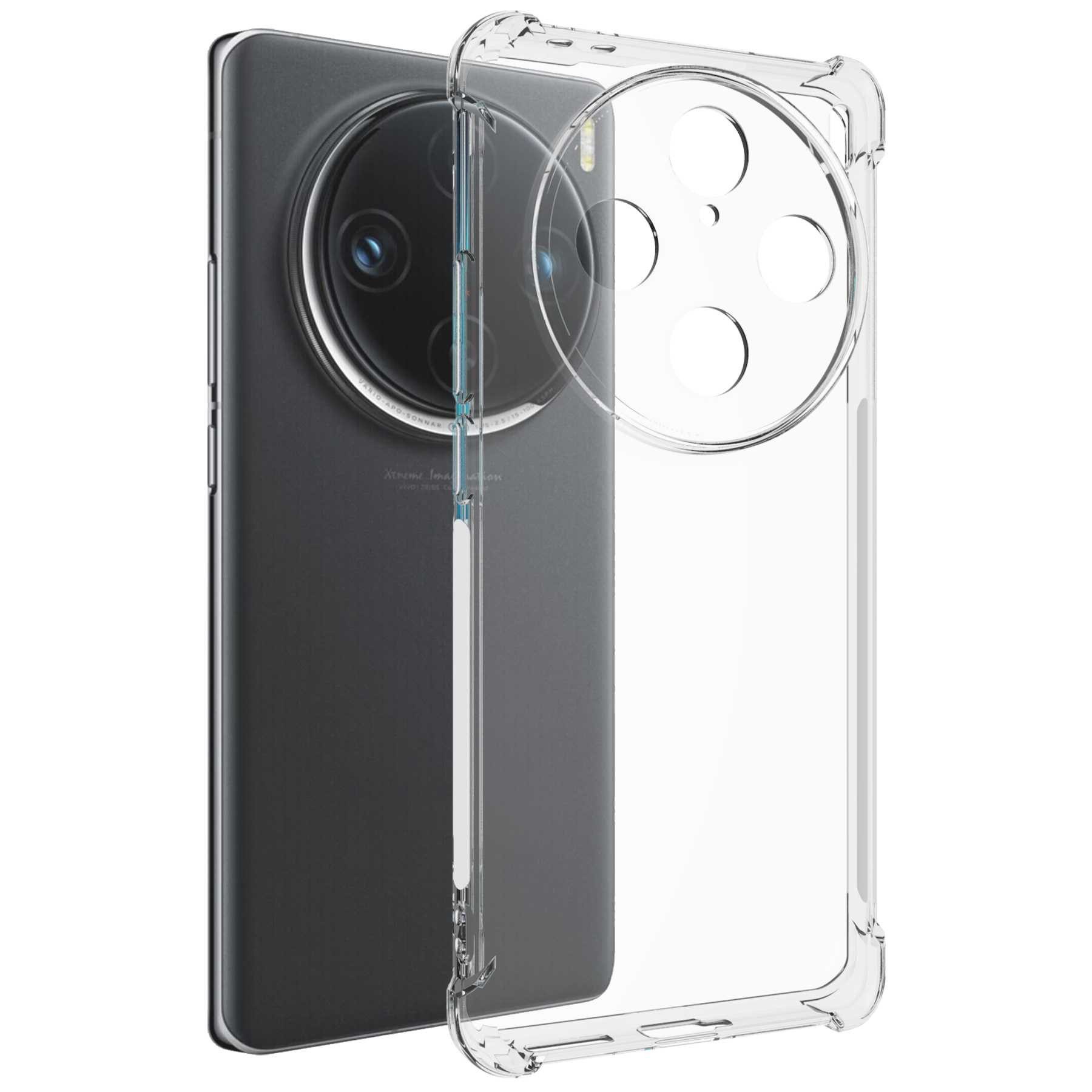 mtb more energy Smartphone-Hülle Clear Armor Case für vivo X100 Pro (V2324A), Transparente TPU Schutzhülle Case Backcover mit Anti-Shock Verstärkung