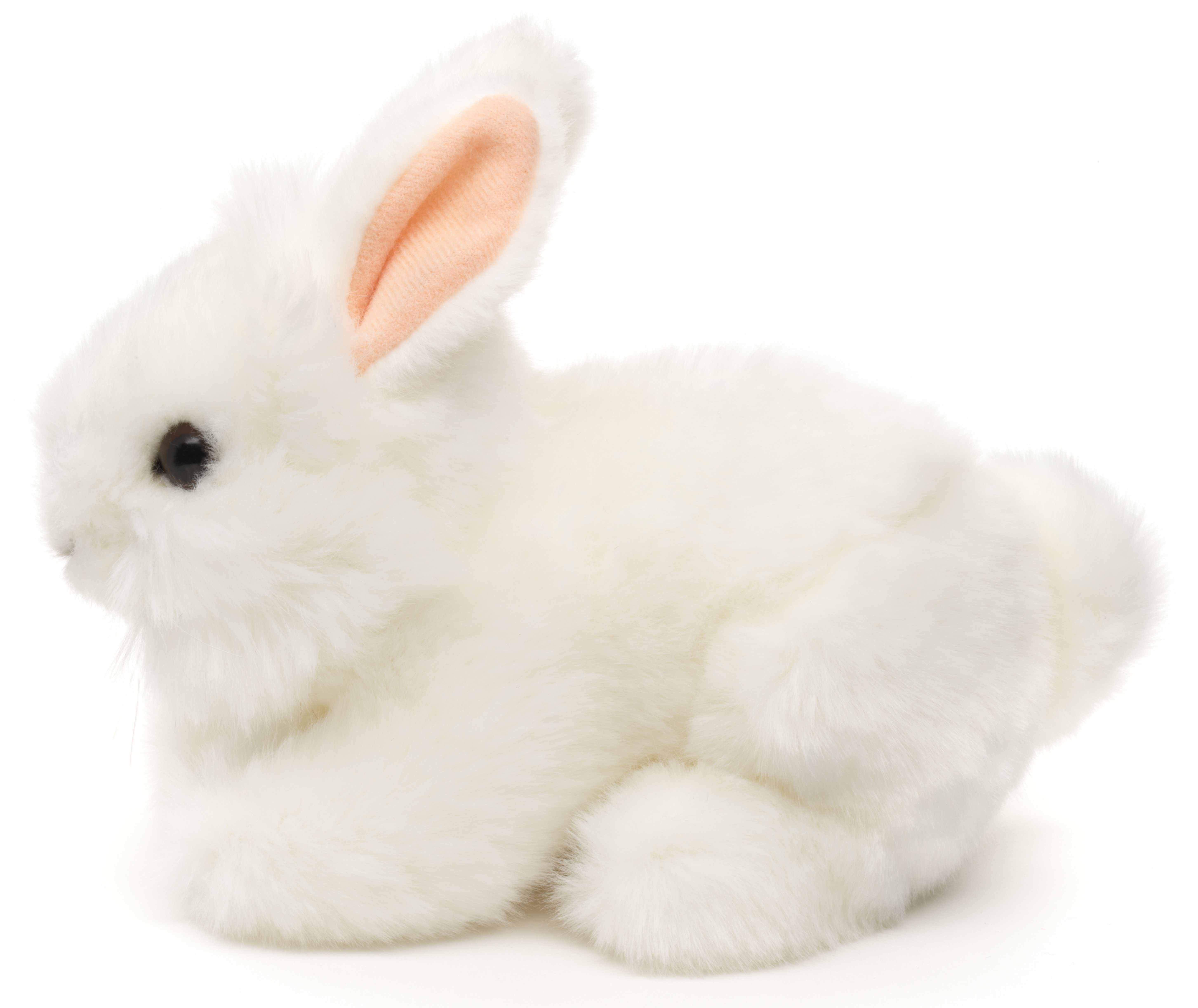 recyceltes Weiß - Plüsch-Hase, versch. Kuscheltier Uni-Toys - 18 % Füllmaterial zu (liegend) 100 Modelle Plüschtier, Angora-Kaninchen, cm