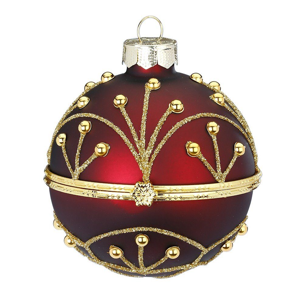 MAGIC by Inge Weihnachtsbaumkugel, Weihnachtskugeln Geschenkkugeln zum Befüllen 8cm weinrot. € 13,69, (€ 13,69 pro 1 Stk).