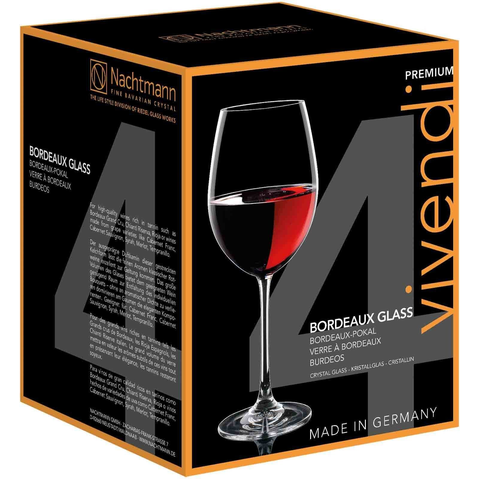 ml 4er Kristallglas Nachtmann 763 Vivendi Bordeauxgläser Set, Rotweinglas