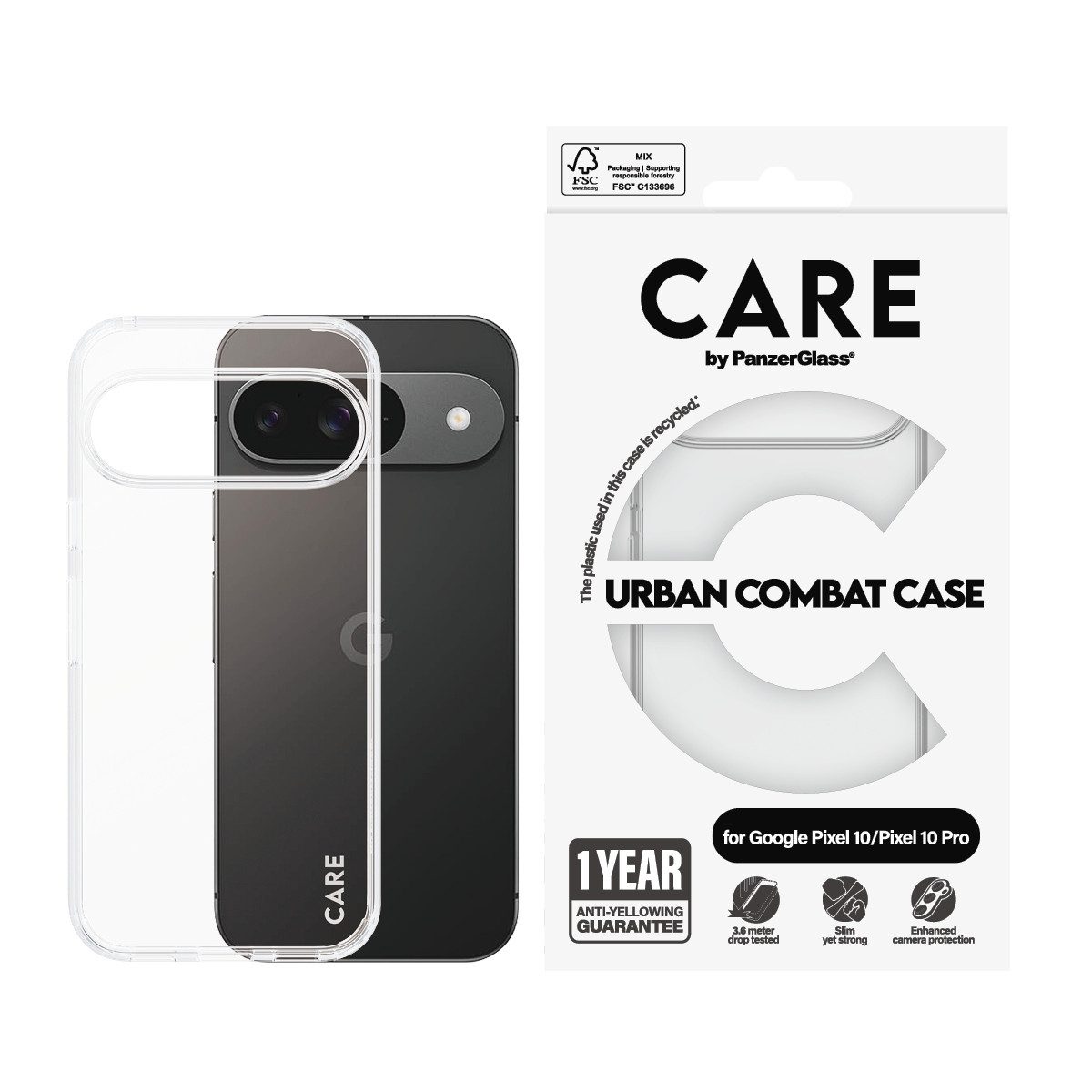 CARE by PanzerGlass Handyhülle Urban Combat Case für Google Pixel 10/10 Pro, Backcover, Schutzhülle, Handyschutzhülle, Case, Schutzcase, stoßfest