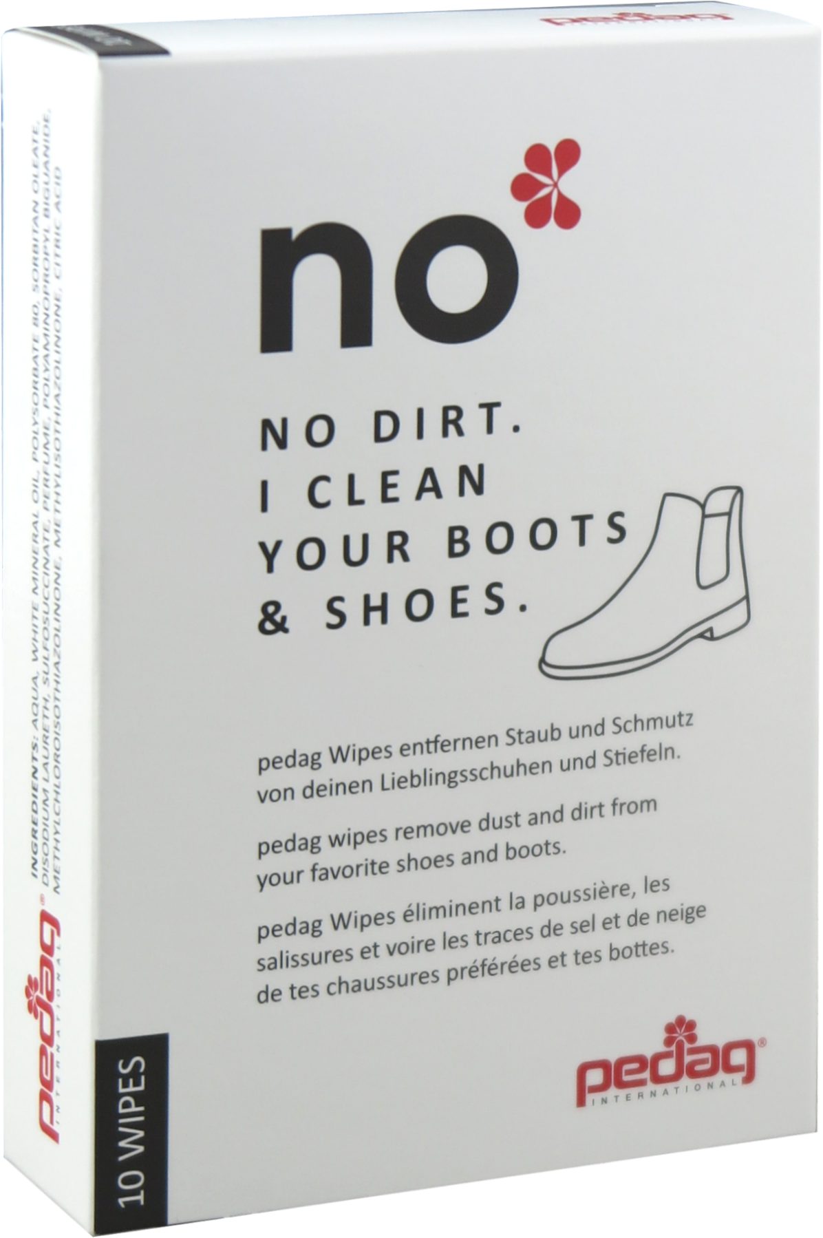 Pedag Schuhputzbürste Wipes No - 10 Reinigungstücher für Stiefel und Schuhe, (10-tlg)