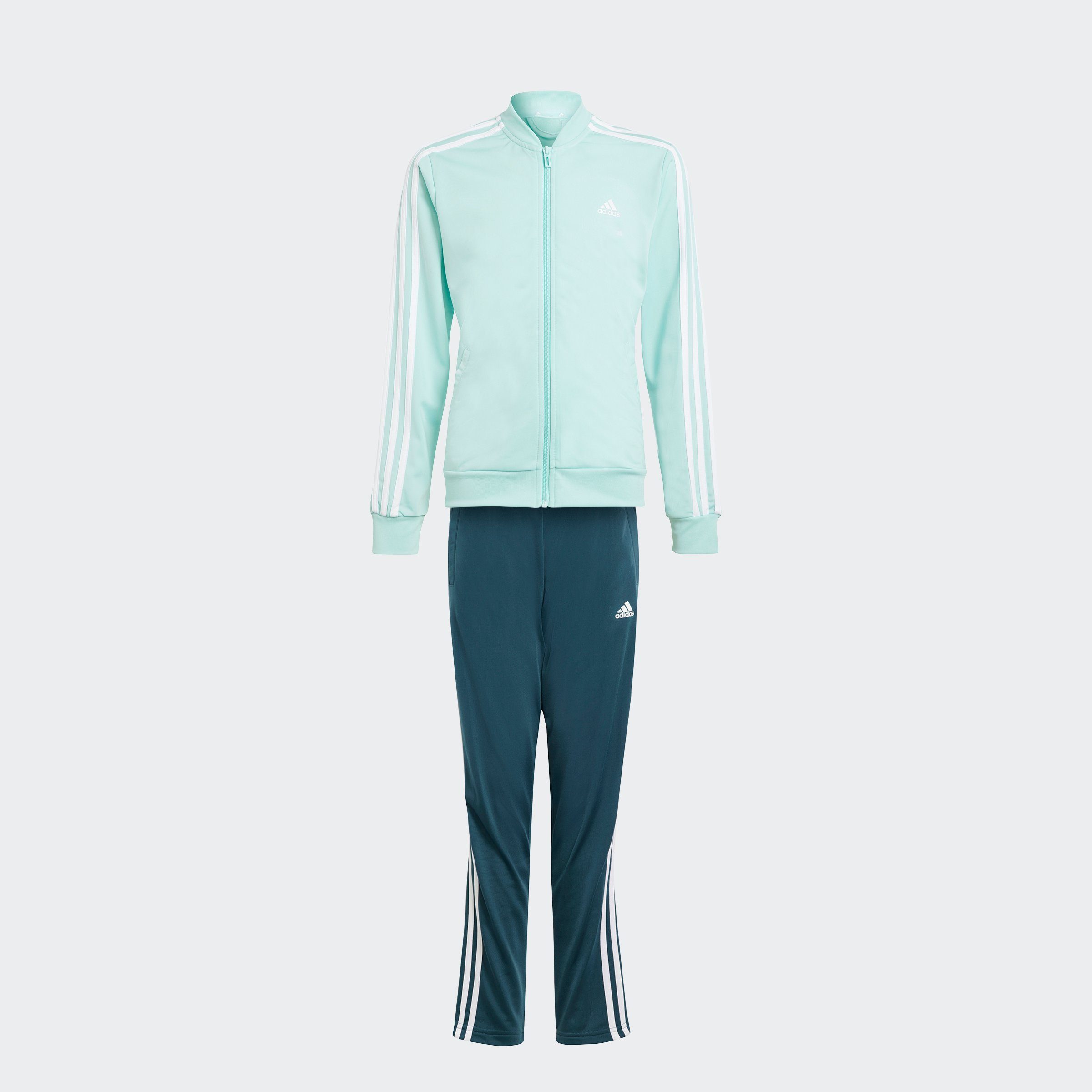 SEFLAQ/WHITE (2-tlg) ESSENTIALS 3-STREIFEN Sportswear adidas Trainingsanzug
