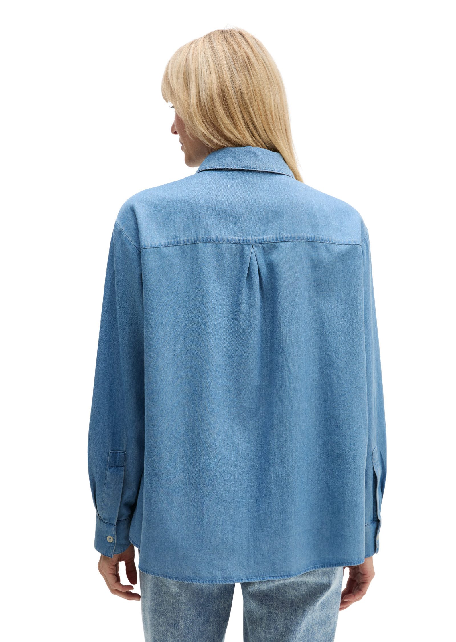 Marc O'Polo Jeansbluse aus TENCEL™ Lyocell-Baumwolle-Mix