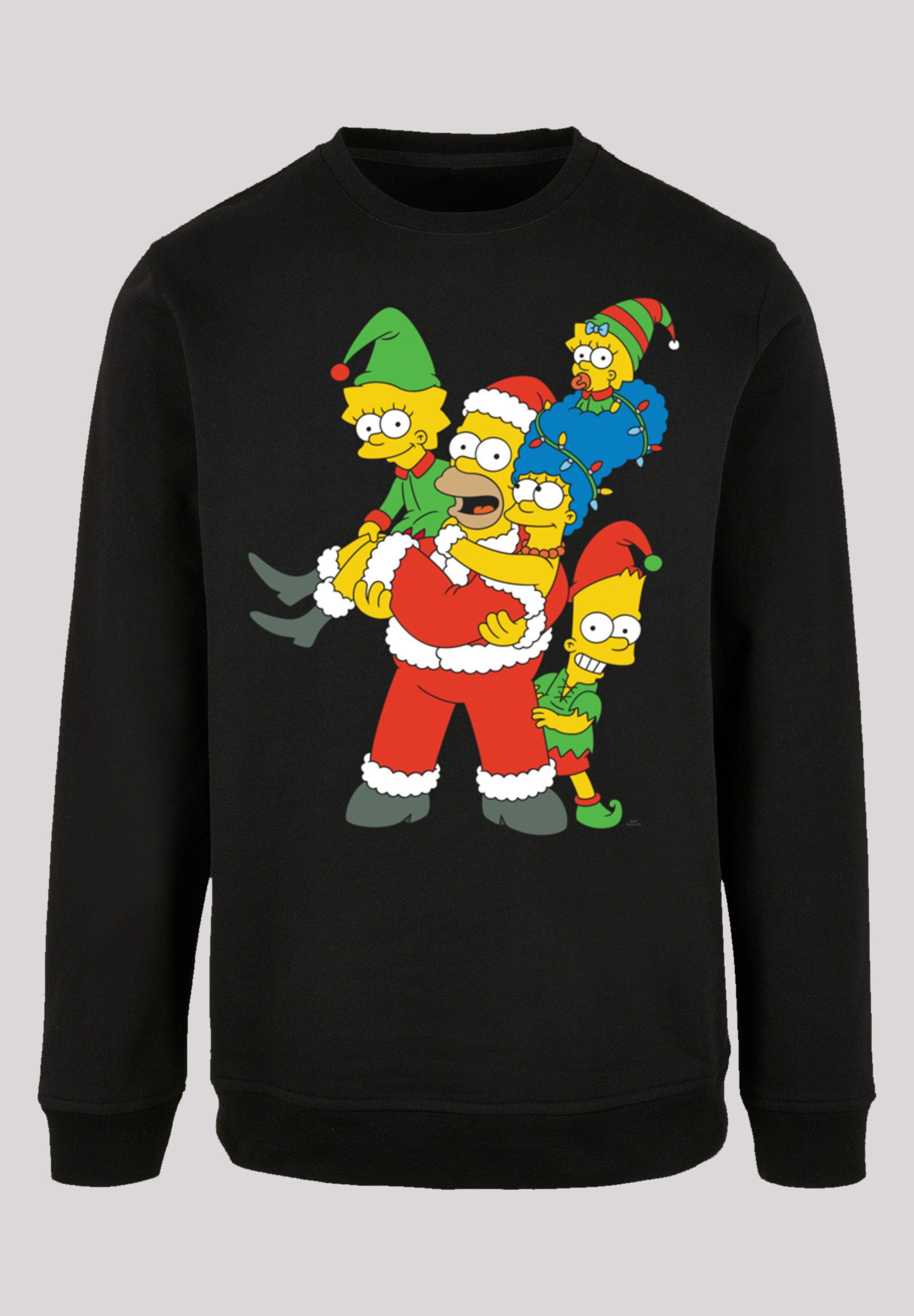 F4NT4STIC Kapuzenpullover Herren The Crewneck -GRY with Family Simpsons Basic (1-tlg) Christmas