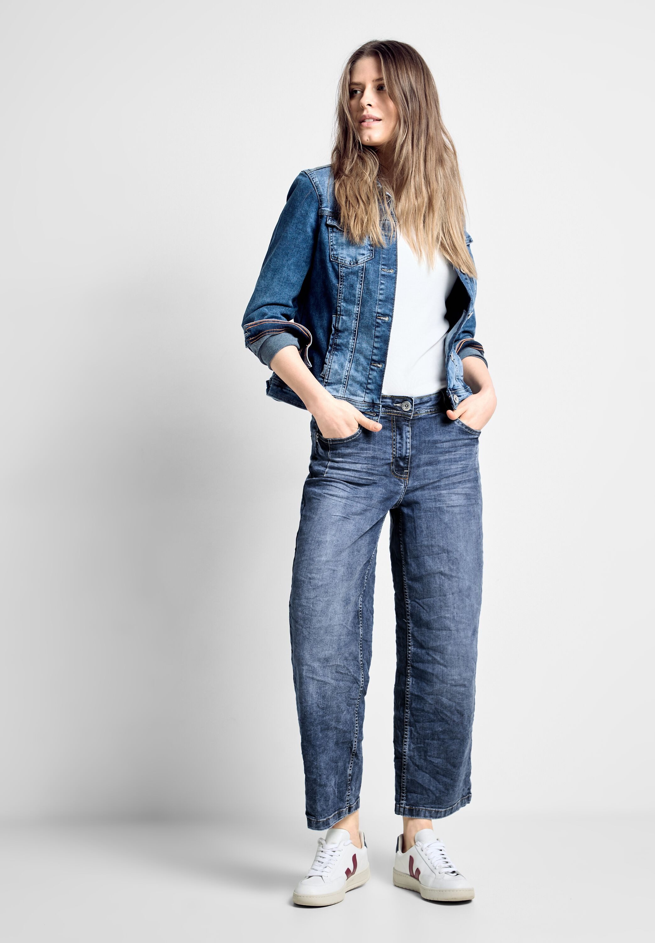 CECIL Loose-fit-Jeans aus Baumwolle mit Stretchanteil