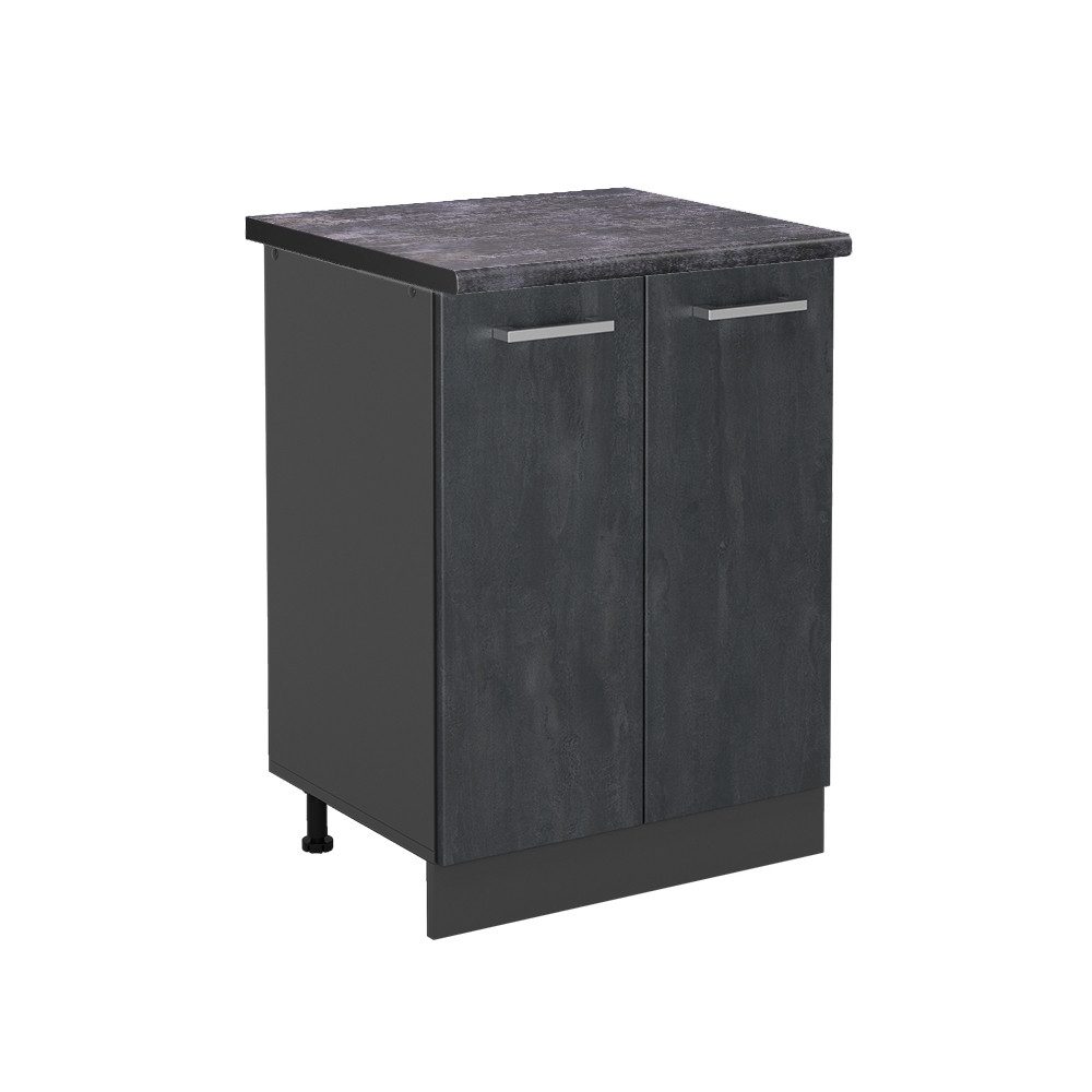 Vicco Unterschrank R-Line, Schwarz Beton/Anthrazit, 60 cm AP Anthrazit (1-St)