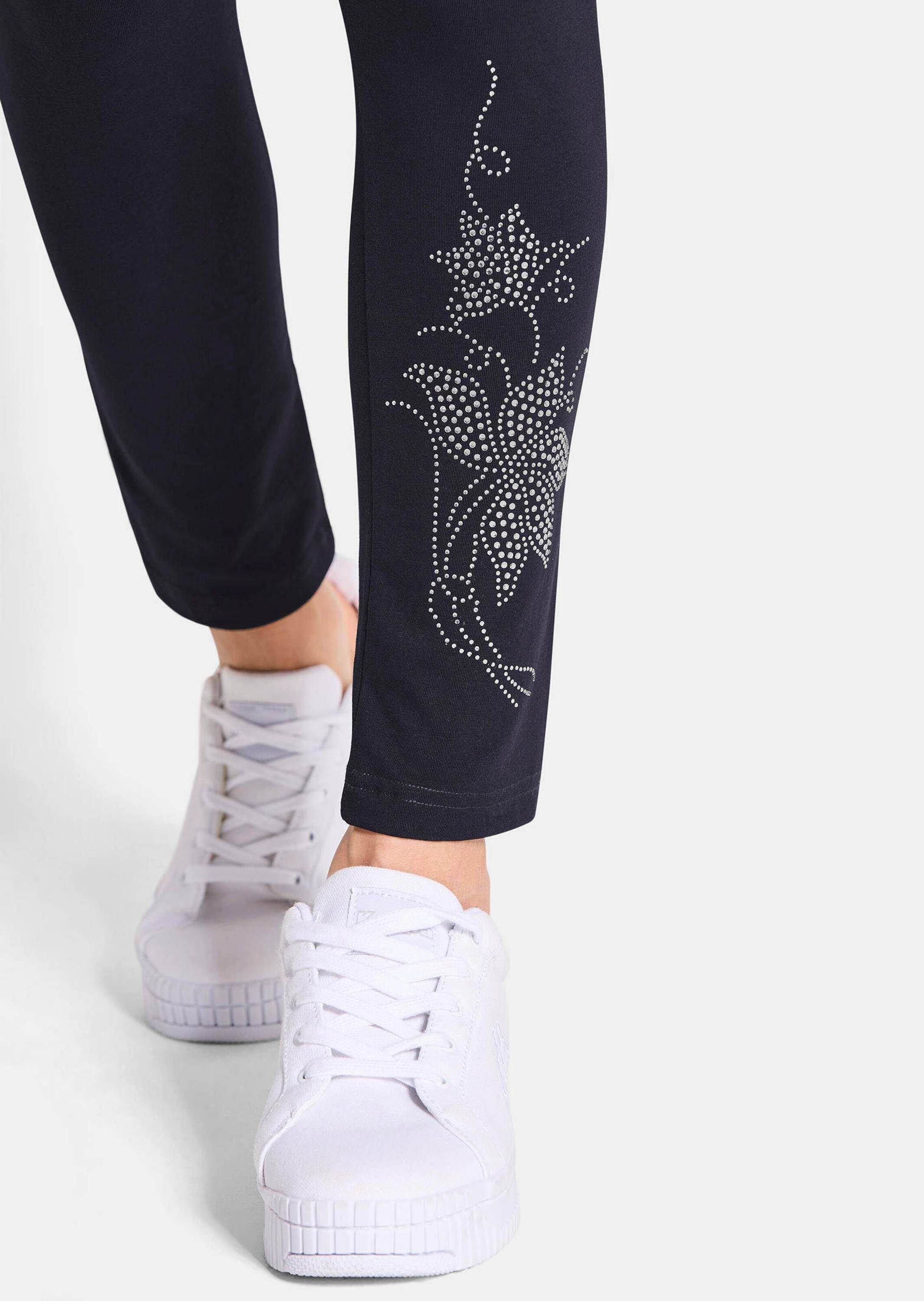 GOLDNER Jogginghose Kurzgröße: Bequeme Baumwoll-Leggings, 2-Stück Glitzervariante mit bequemem Dehnbund, langes Bein, schmaler Verlauf