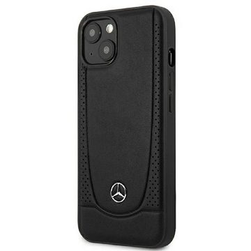 Mercedes Handyhülle Case iPhone Leder schwarz Stern Logo iPhone 14 Plus