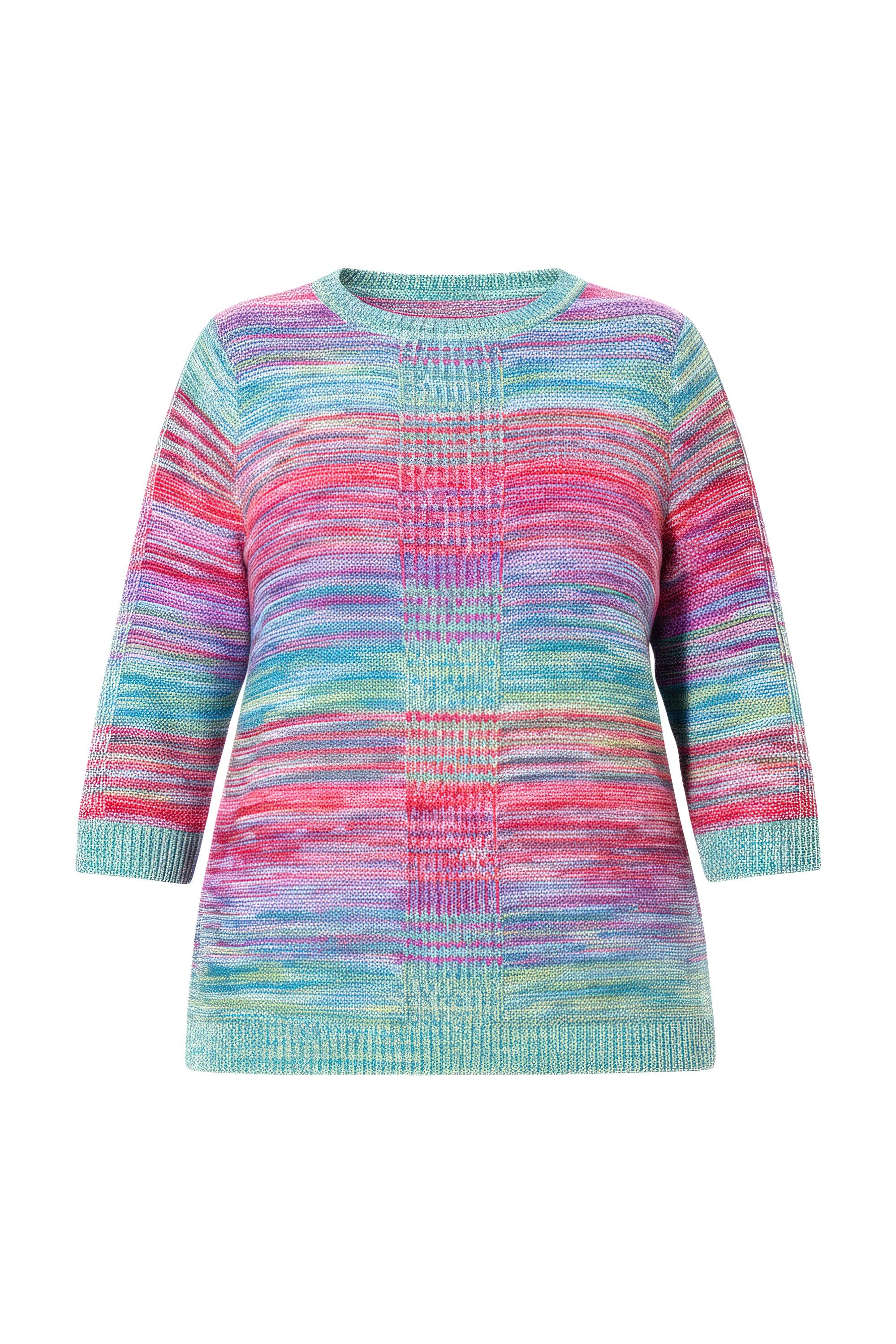 MIAMODA Strickpullover Pullover bequeme Passform Melange-Linksstrick günstig online kaufen
