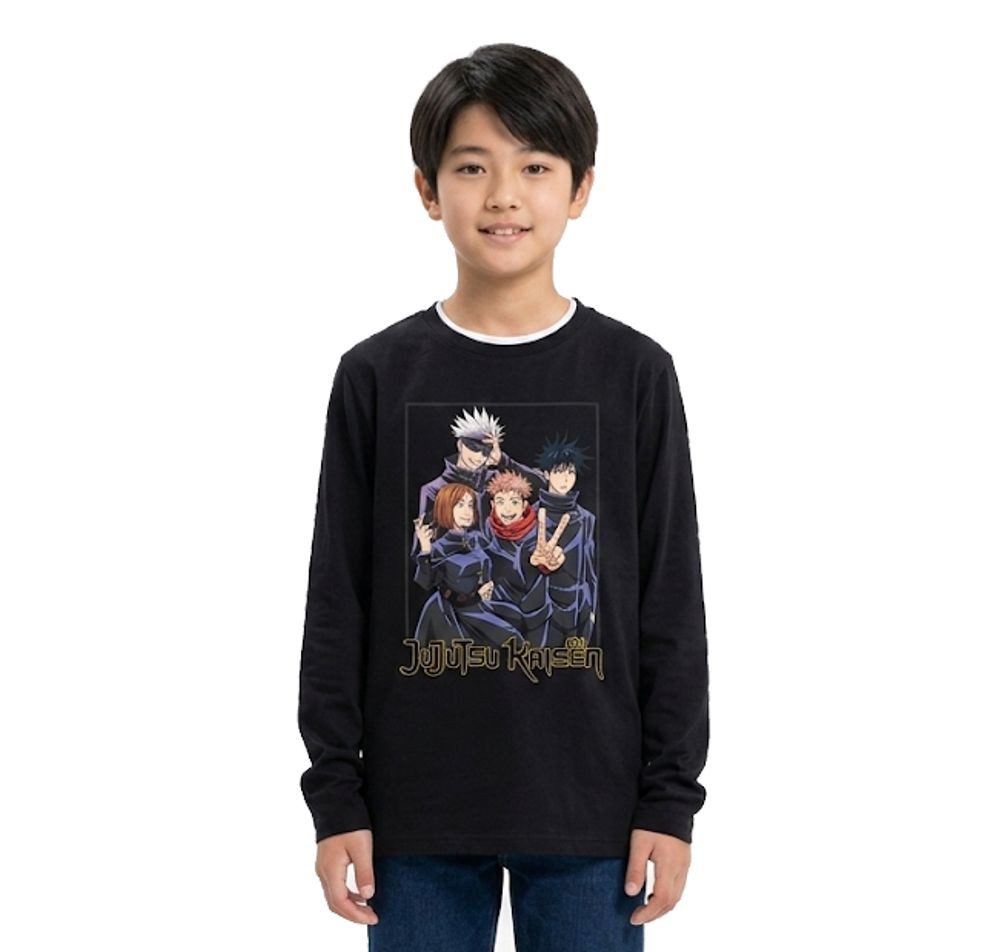 Jujutsu Kaisen Longsleeve Jujutsu Kaisen Langarmshirt Jungen & Mädchen – Anime Fan-Shirt 140-164 Langarm Shirt Manga Jungen + Mädchen