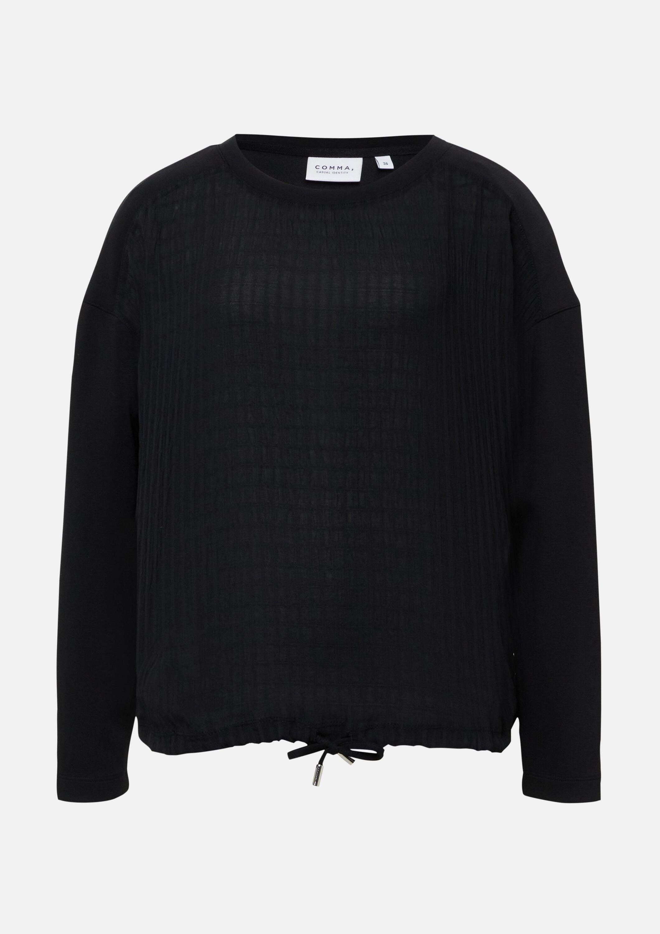 comma Sweatshirt Sweatshirt Leichtes Sweatshirt im Fabric Mix