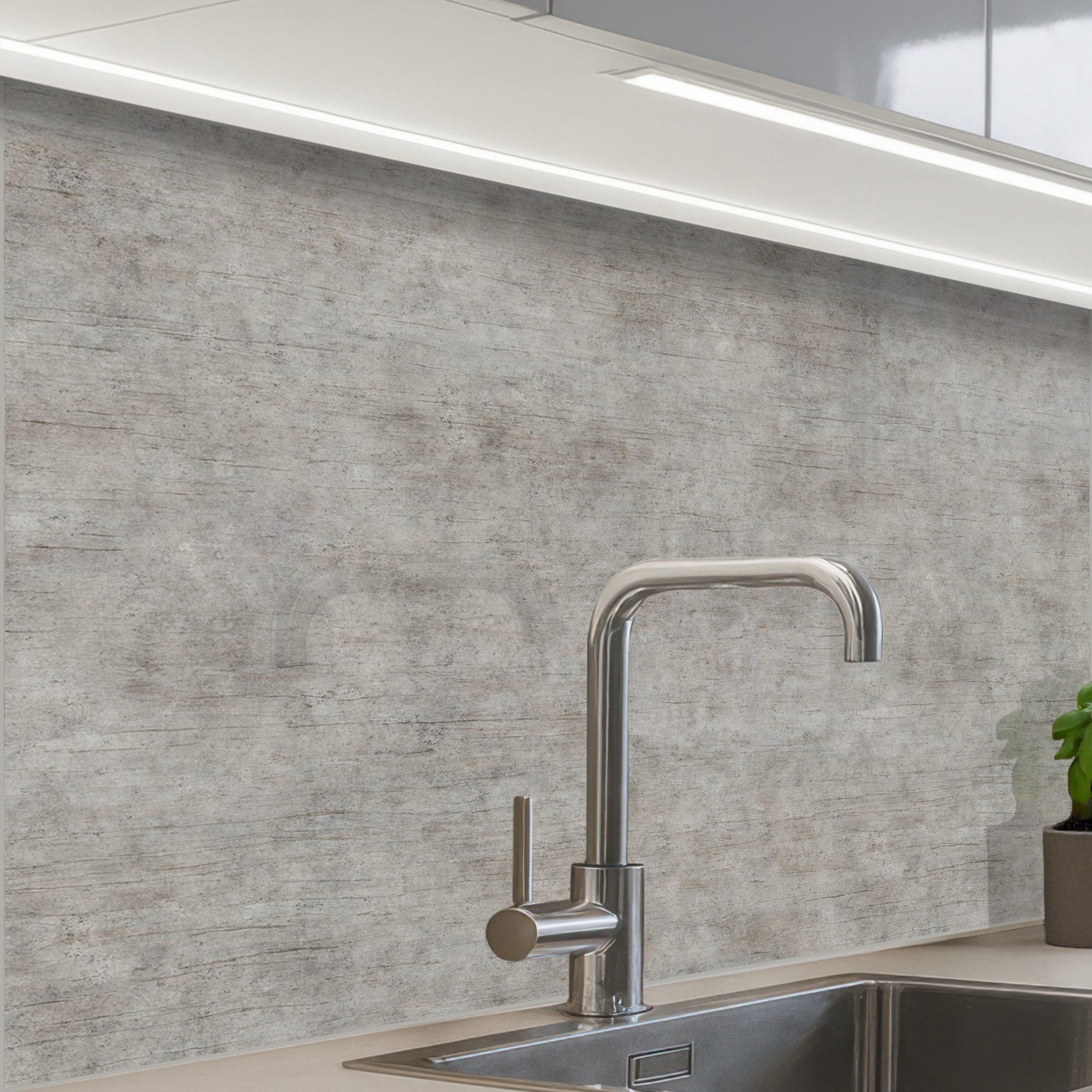 KitchenYeah Küchenrückwand Muster selbstklebend (keine Folie) Beton - Alt - Grau - Muster, (1-tlg), Spritzschutz, Küche, Rückwand, Küchenwand, Küchenfront, 30x20 cm