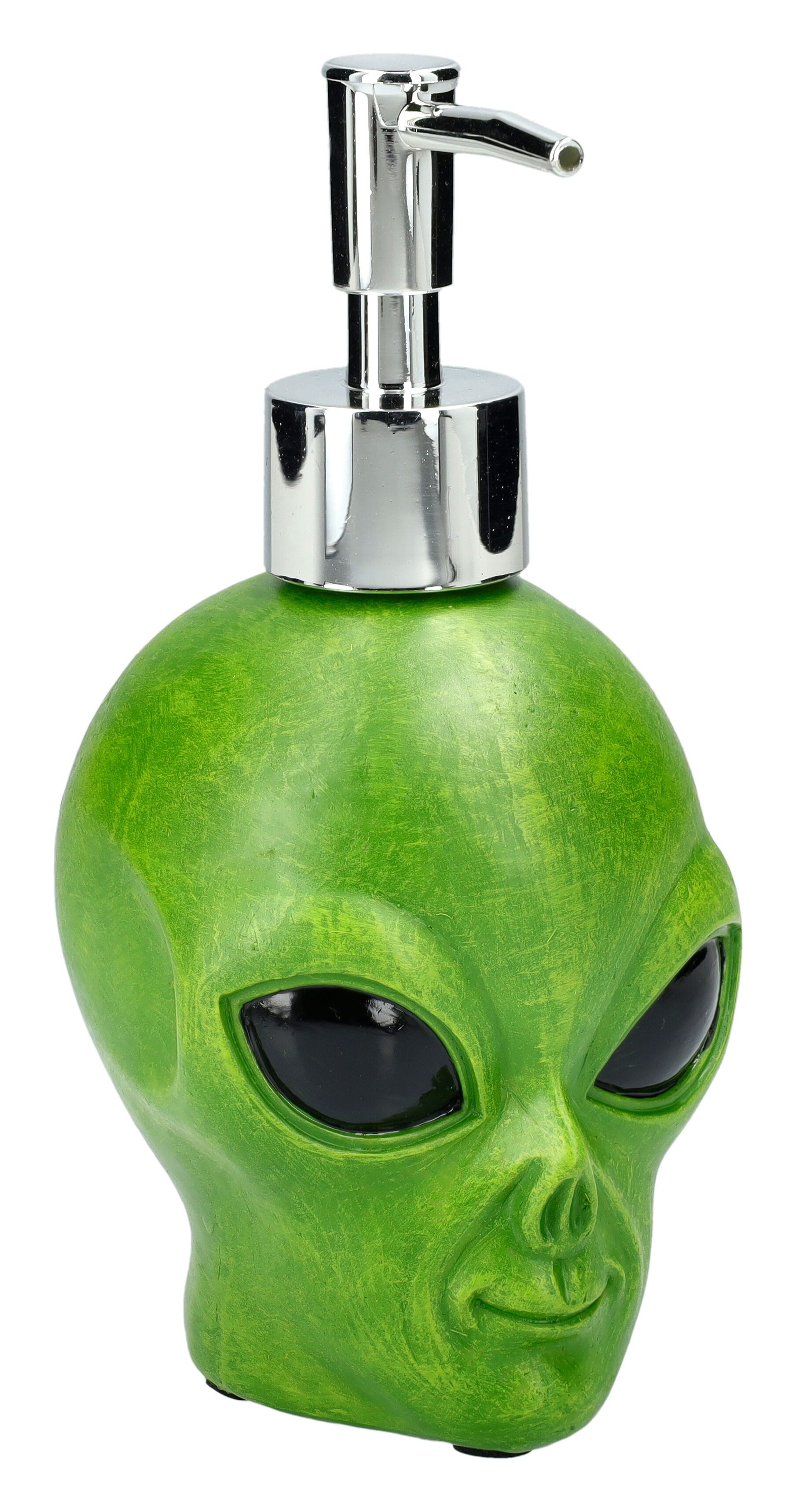 Figuren Shop GmbH Seifenspender Alien Seifenspender – Sci-Fi Deko Figur Badezimmer 16.5 cm Alienkopf