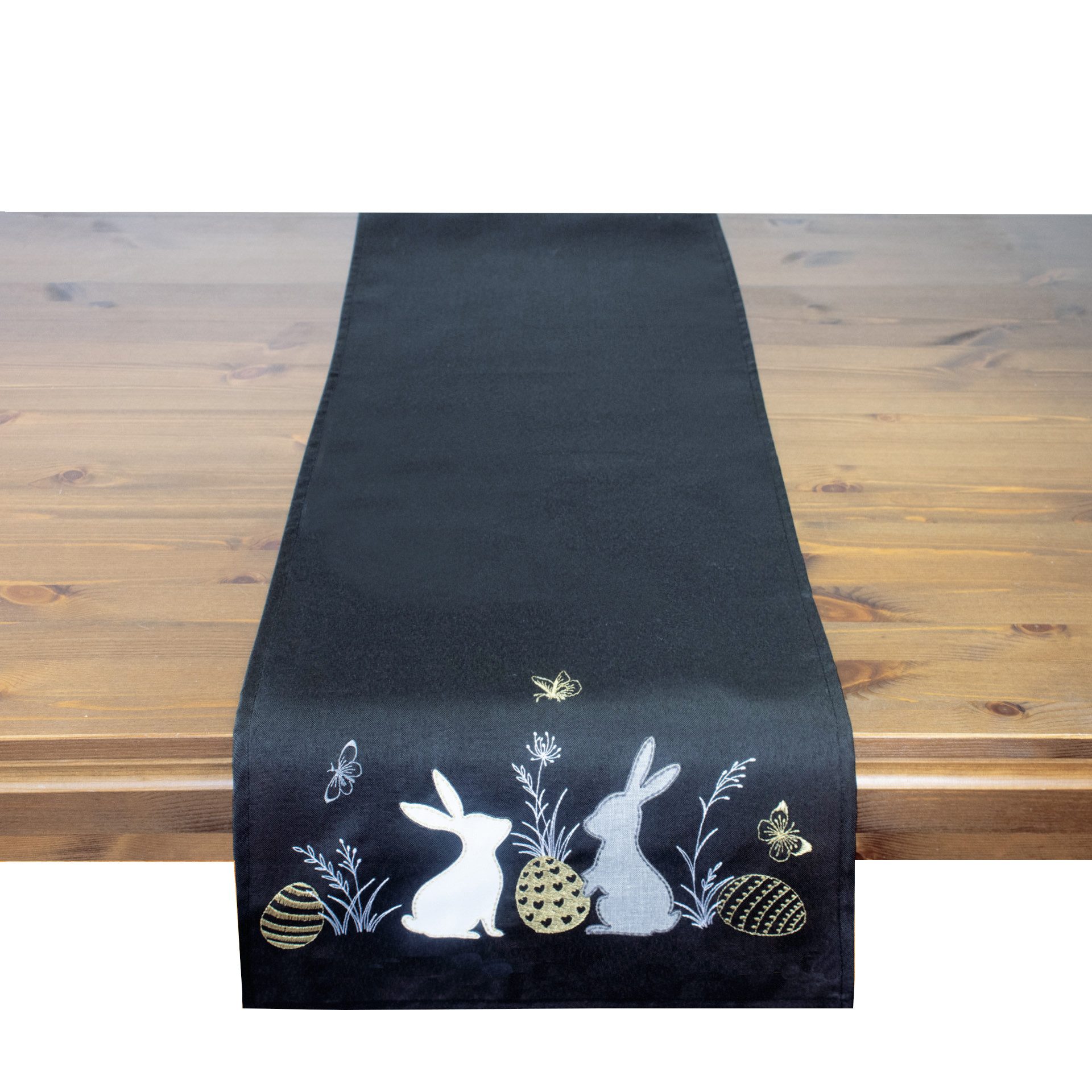 Delindo Lifestyle Tischdecke Mitteldecke/Tischläufer Osterhase schwarz günstig online kaufen