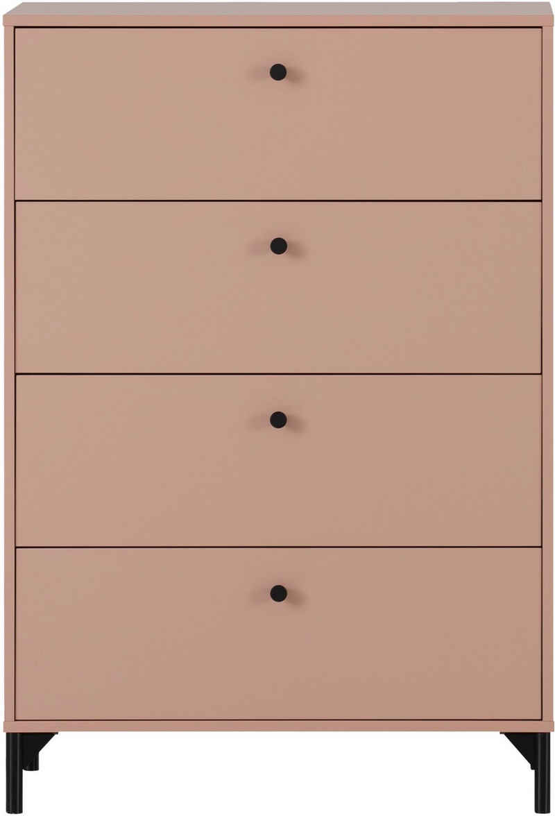 Schildmeyer Kommode Smash, Breite 40 oder 80 cm, 4 Schubladen mit Teilauszug und Metallbeschlägen