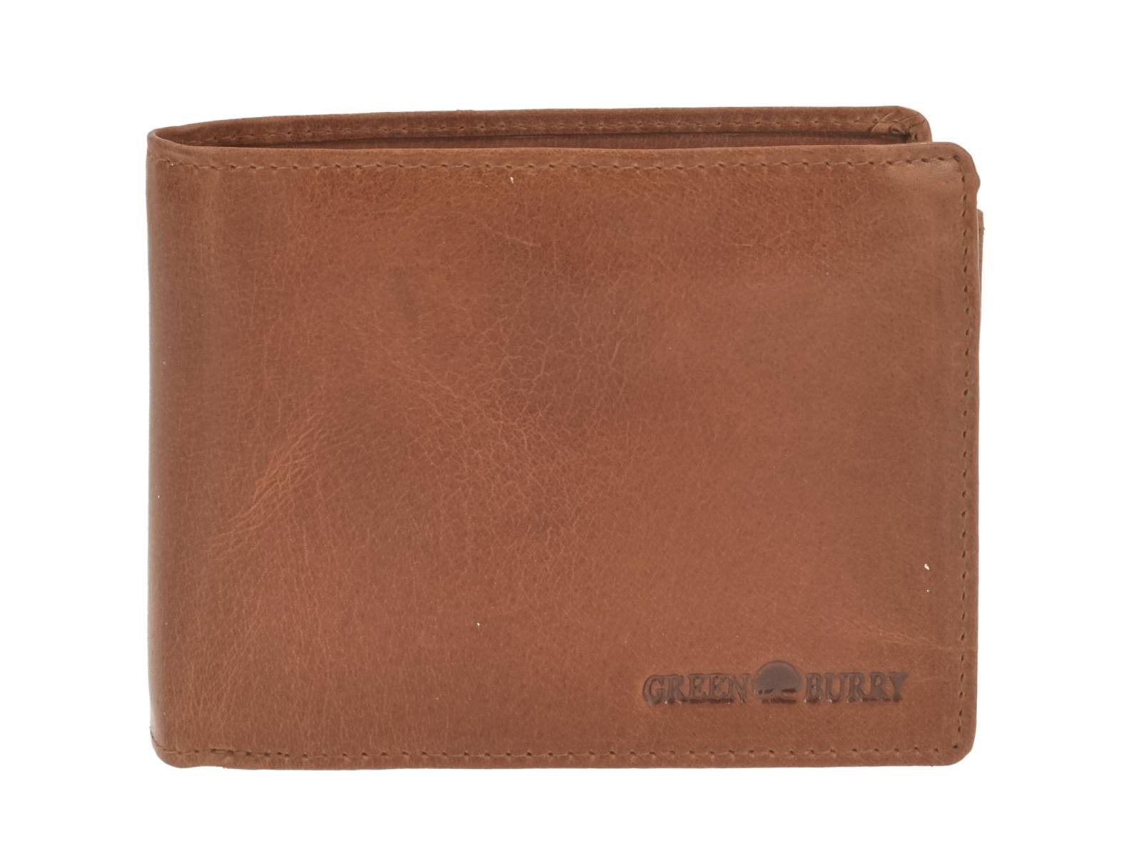 Greenburry Geldbörse "House of Norway" Herren Leder Portemonnaie 13x10cm mit RFID Schutz, Herren-Geldbeutel mit RFID Schutz, 1 Geheimfach im Scheinfach