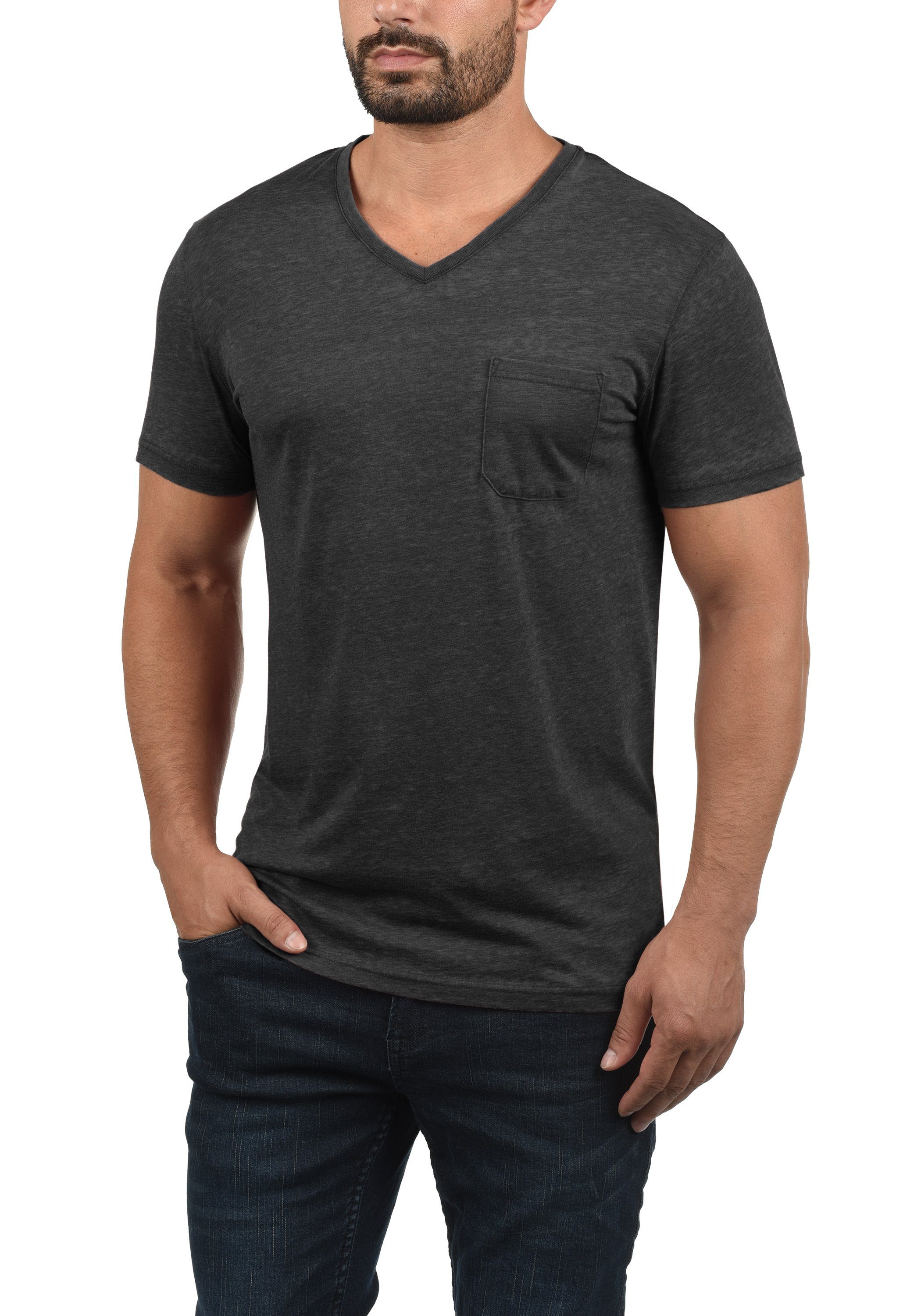 Solid V-Shirt SDTheon Kurzarmshirt V-Ausschnitt (9000) Black mit