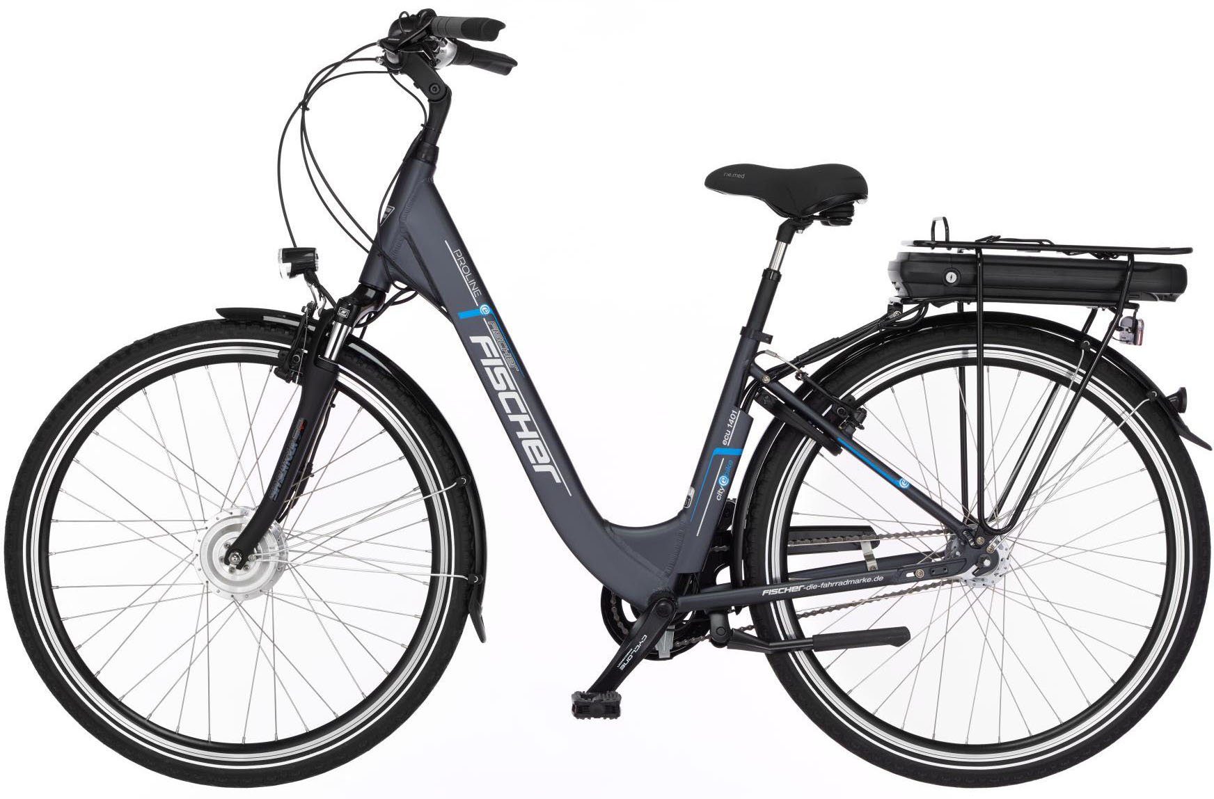 FISCHER Fahrrad E-Bike »CITA ECU 2200 522«, 7 Gang Nexus Schaltwerk,  Nabenschaltung, Frontmotor 250 W, (mit Akku-Ladegerät, mit Beleuchtungsset,  mit Fahrradkorb, mit Fahrradschloss, mit Werkzeug) online kaufen | OTTO
