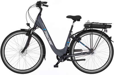 FISCHER Fahrrad E-Bike »CITA ECU 2200 522«, 7 Gang Nexus Schaltwerk, Nabenschaltung, Frontmotor 250 W, (mit Akku-Ladegerät, mit Beleuchtungsset, mit Fahrradkorb, mit Fahrradschloss, mit Werkzeug)